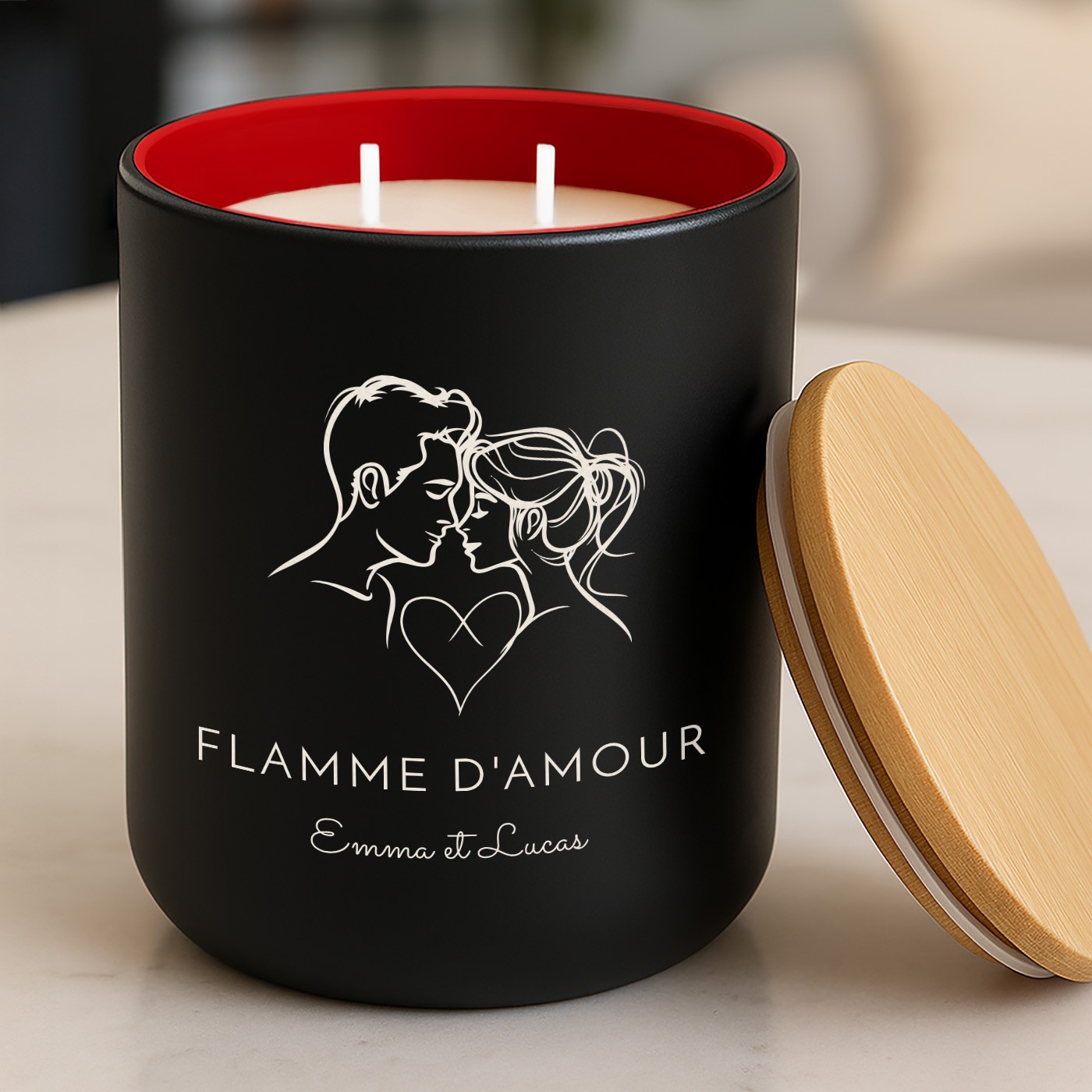 Murrano Soy Wax Candle with Engraving for Him and Her - Wedding Anniversary Gift