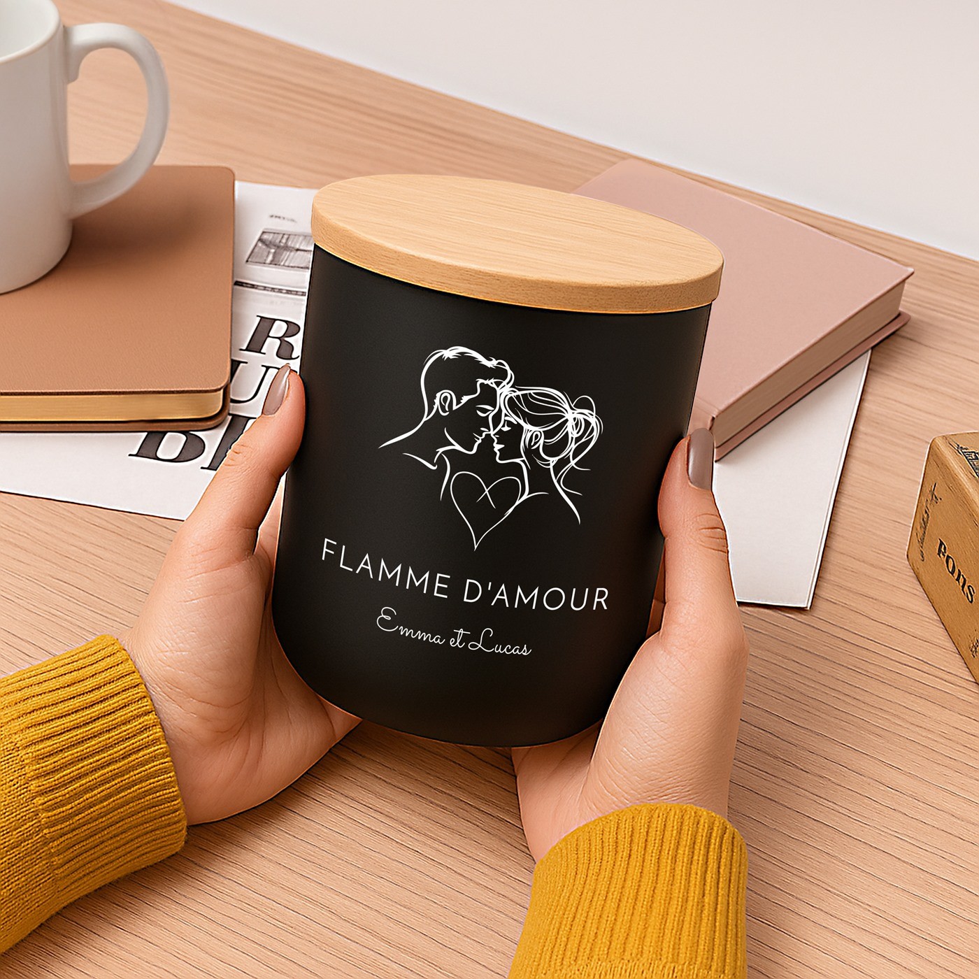 Murrano Soy Wax Candle with Engraving for Him and Her - Wedding Anniversary Gift