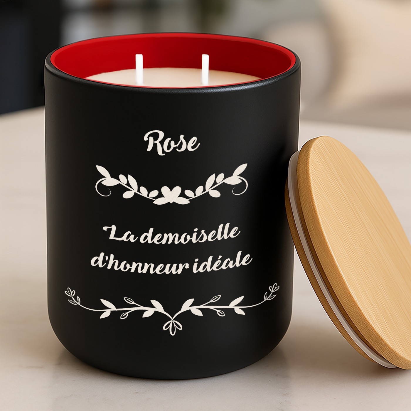 Murrano Personalized Soy Wax Candle for a Bridesmaid