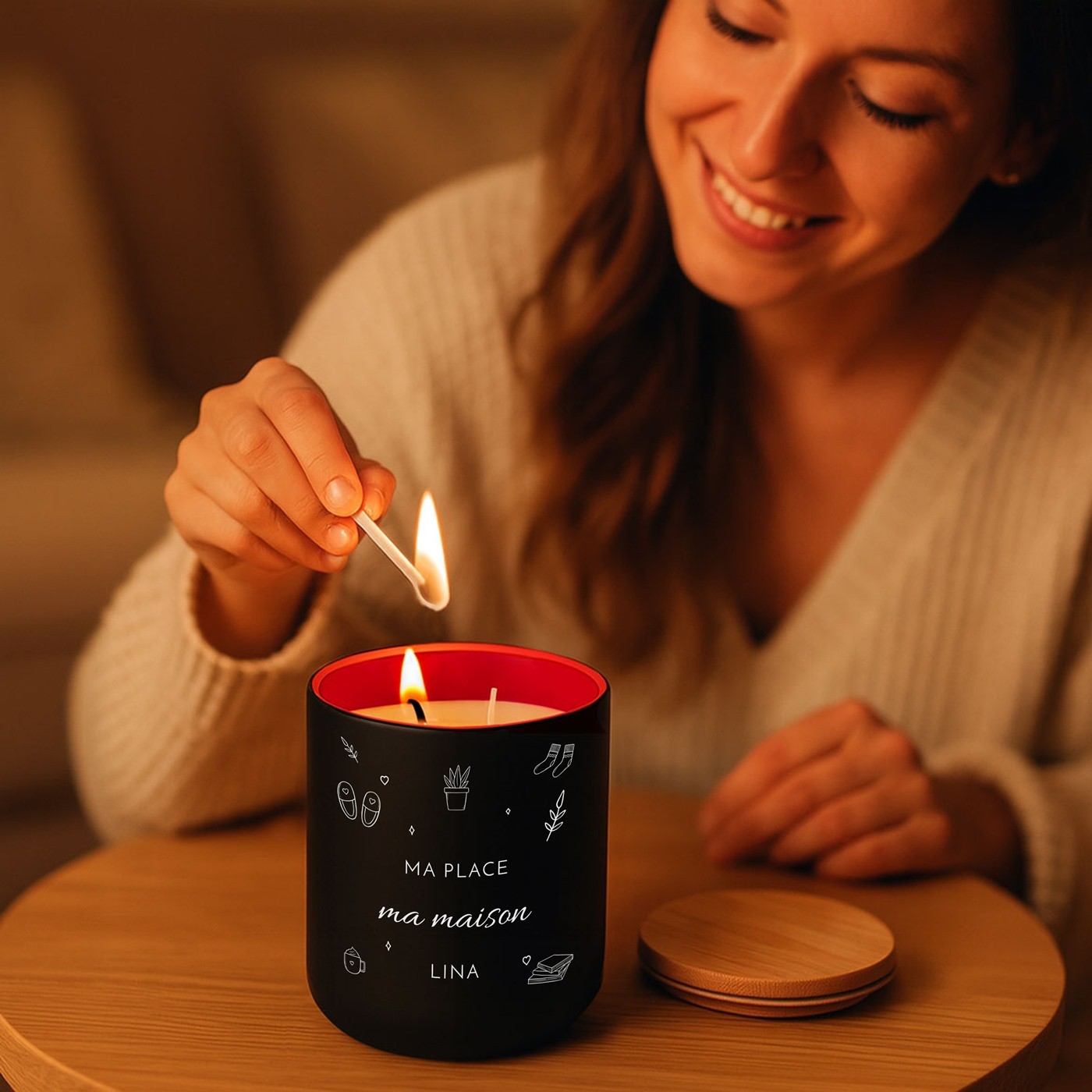 Candela de cera de soja personalizada de Murrano para el aniversario de boda de una mujer