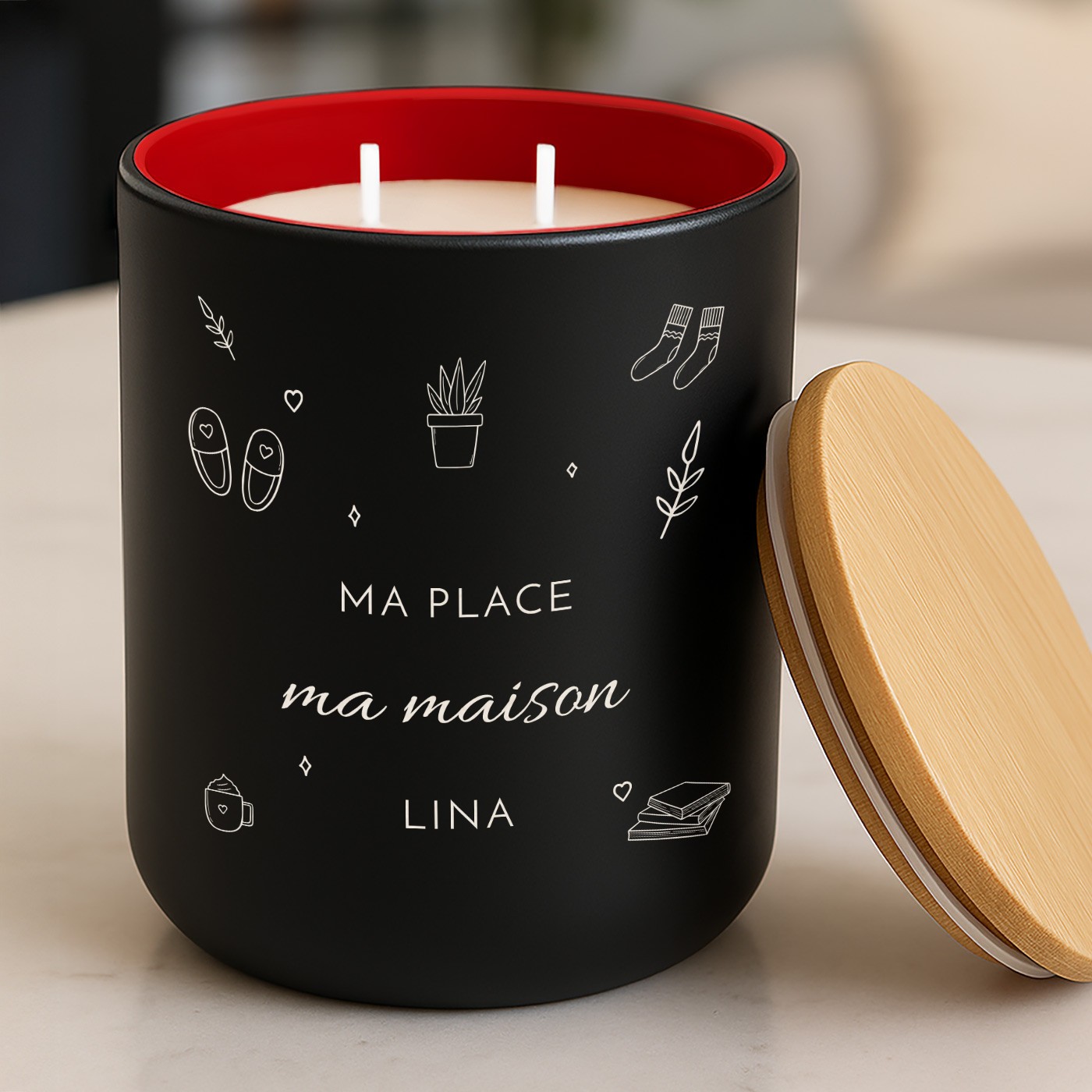 Murrano Personalized Soy Wax Candle for Woman's Wedding Anniversary