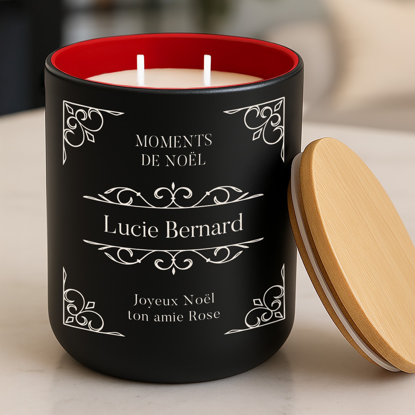 Custom Soy Wax Candle for a Friend at Christmas by Murrano