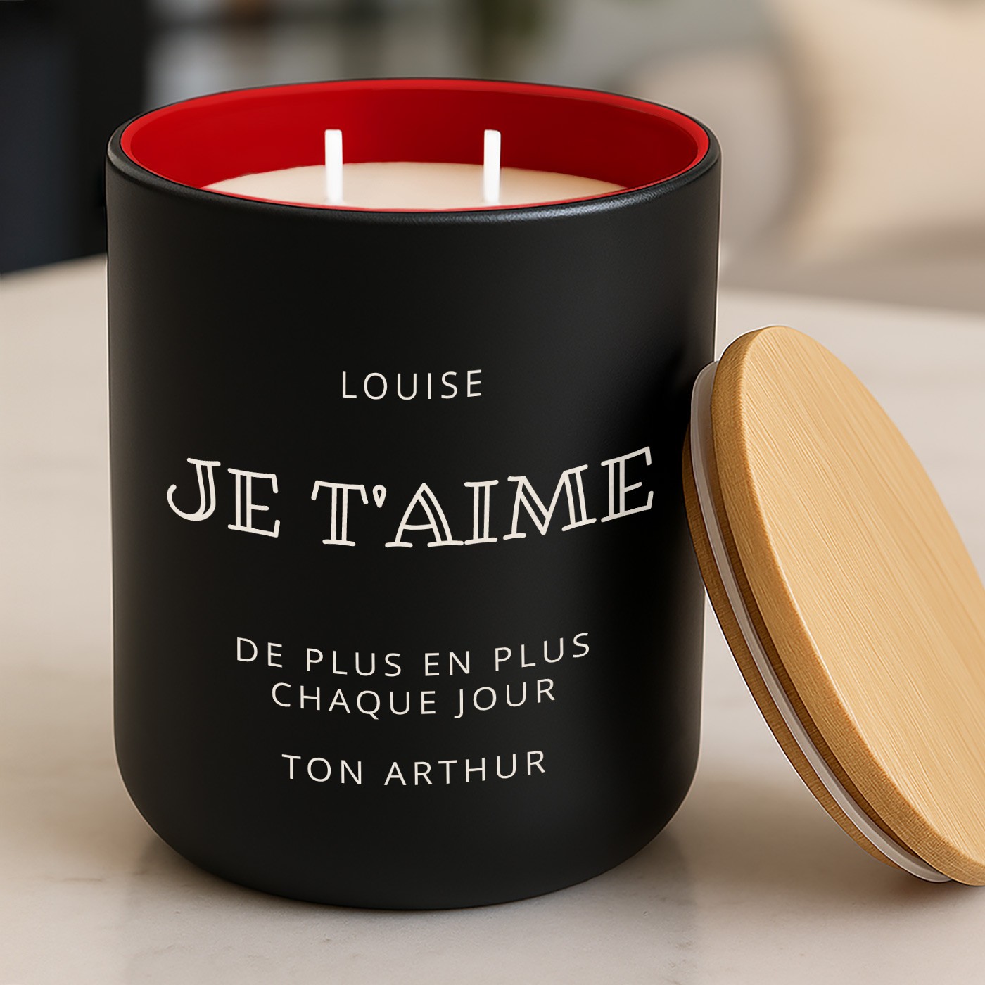 Murrano Soy Wax Candle with Gravure for Wife - Wedding Anniversary Gift