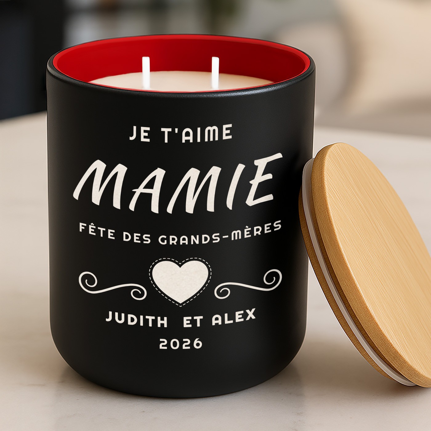 Murrano Personalized Soy Wax Candle for Grandmother's Day