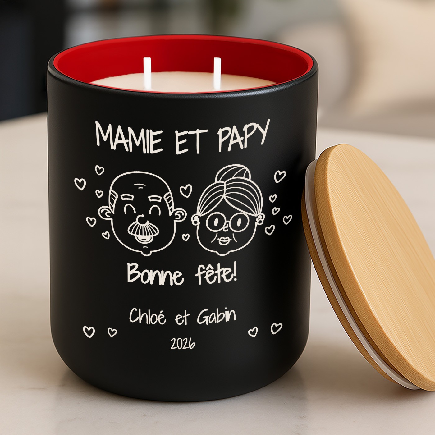 Murrano Personalized Soy Wax Candle for Grandparents