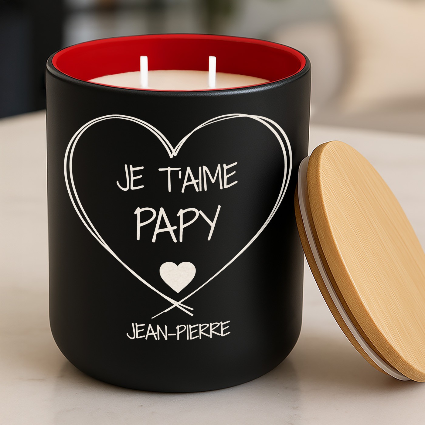 Murrano Custom Soy Wax Candle for Grandfathers Birthday