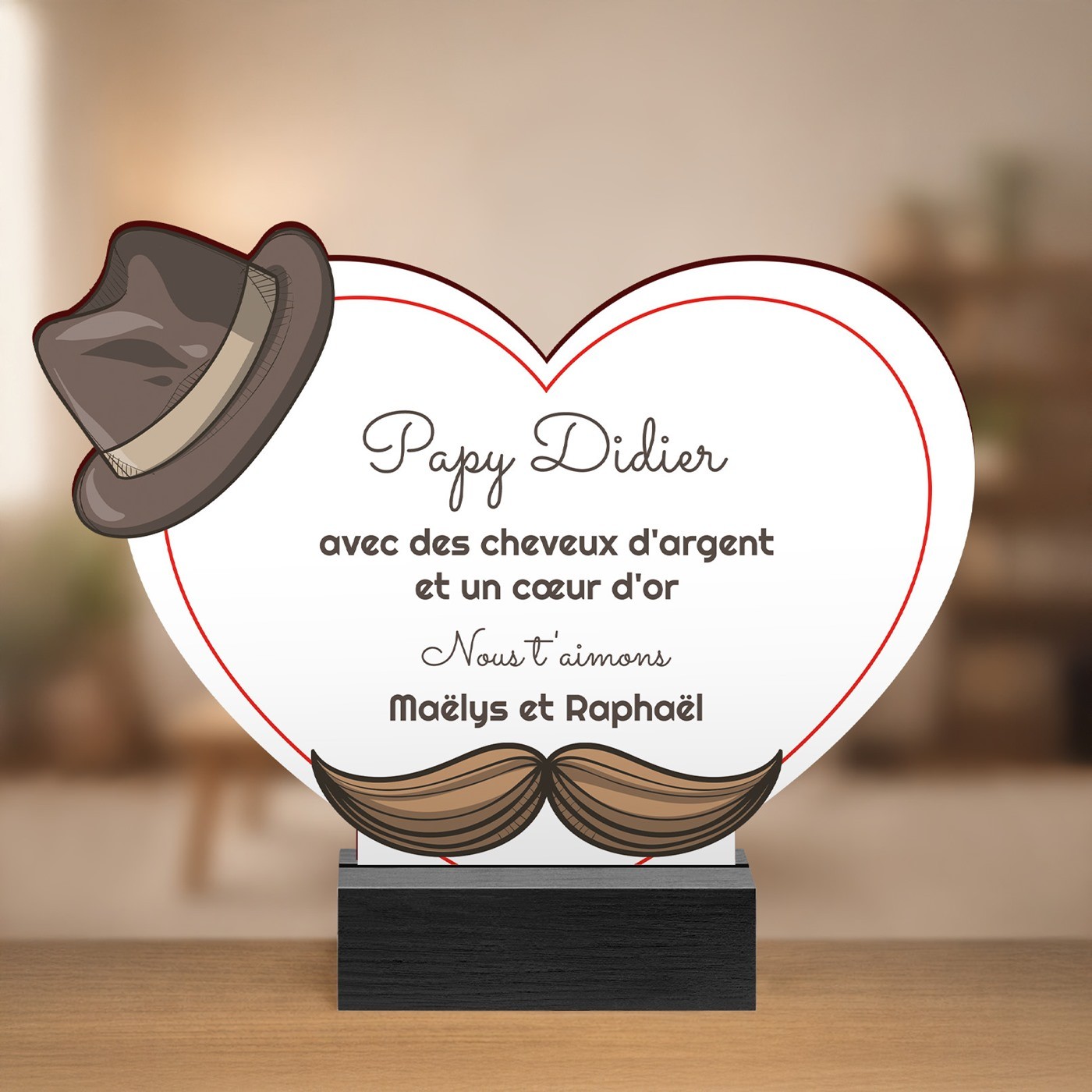 Personalized Wooden Figurine for Granddad's Birthday