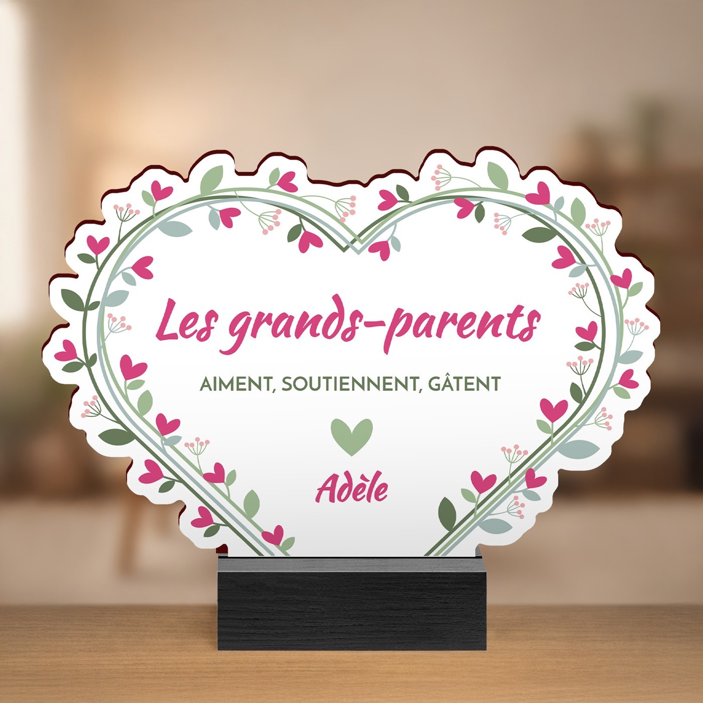Murrano Personalized Wood Statue for Grandparents' Anniversary