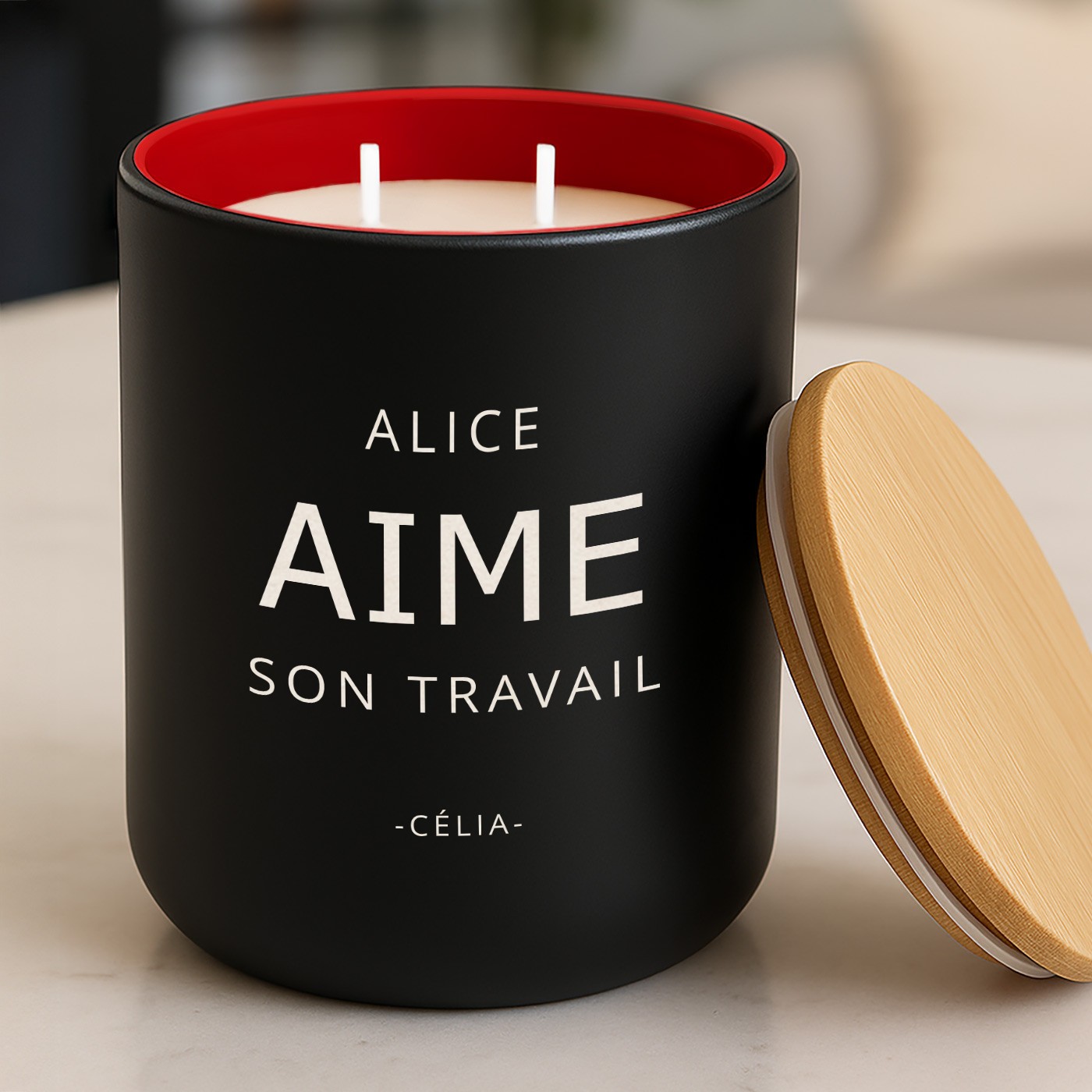 Murrano Soy Wax Candle with Engraving for a Colleague's Housewarming