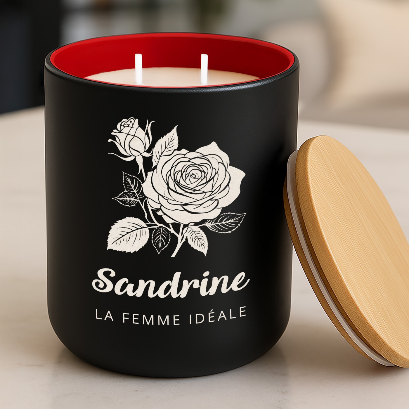 Murrano Personalized Soy Wax Candle for Women - Valentine's Day