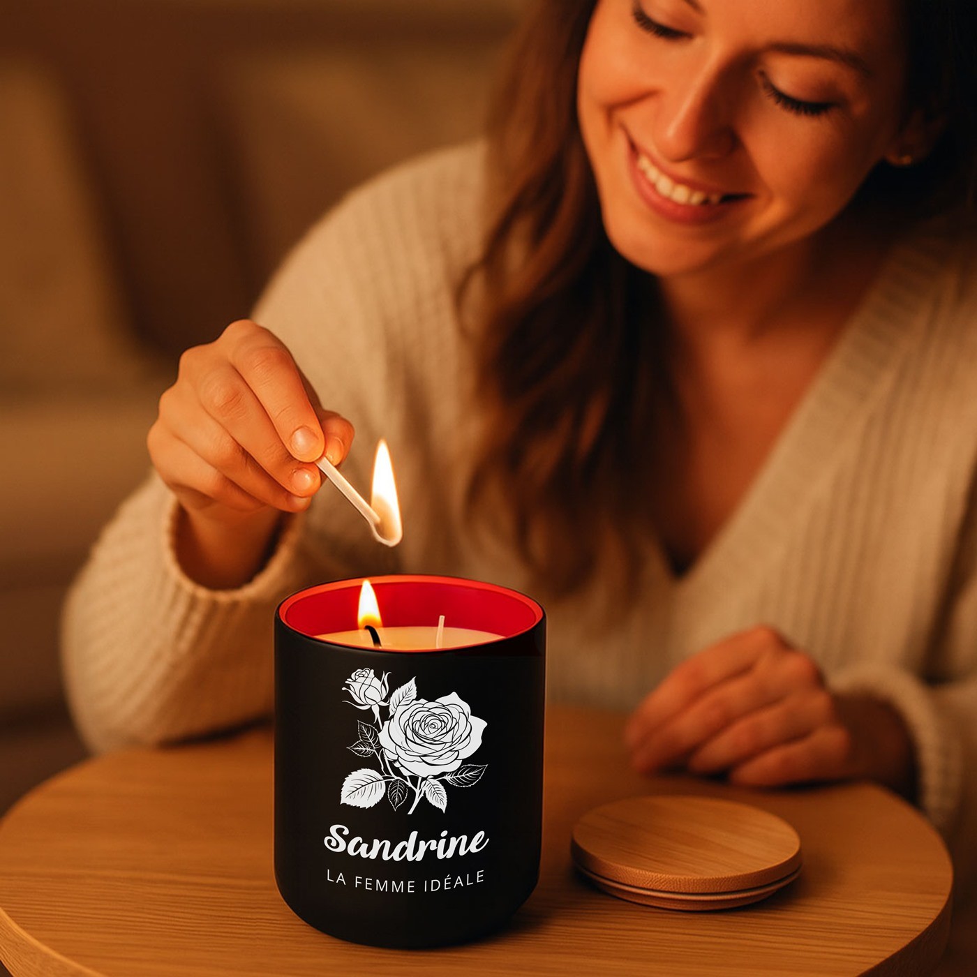 Murrano Personalized Soy Wax Candle for Women - Valentine's Day