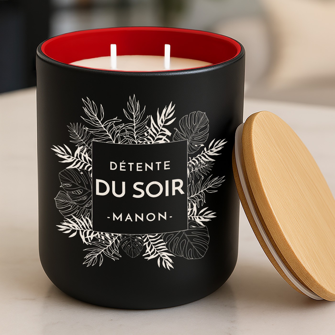Murrano Soy Wax Candle with Gravure for a Housewarming Gift
