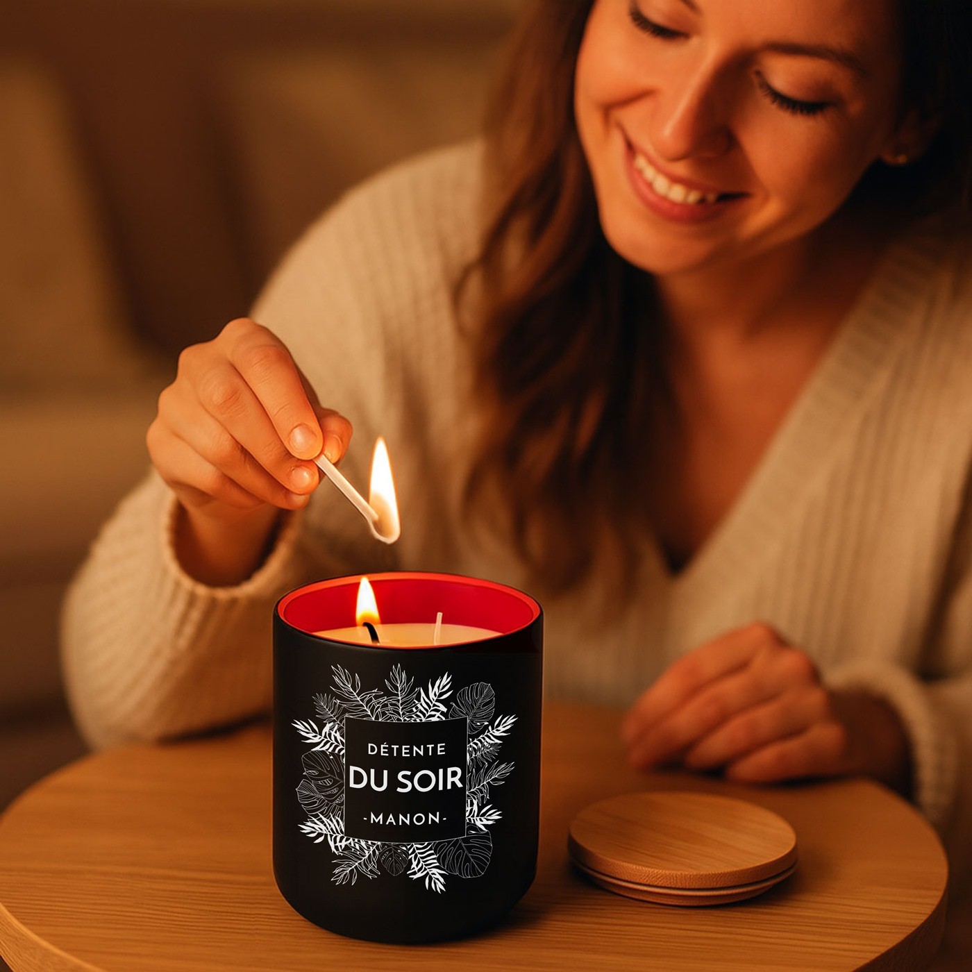 Murrano Soy Wax Candle with Gravure for a Housewarming Gift