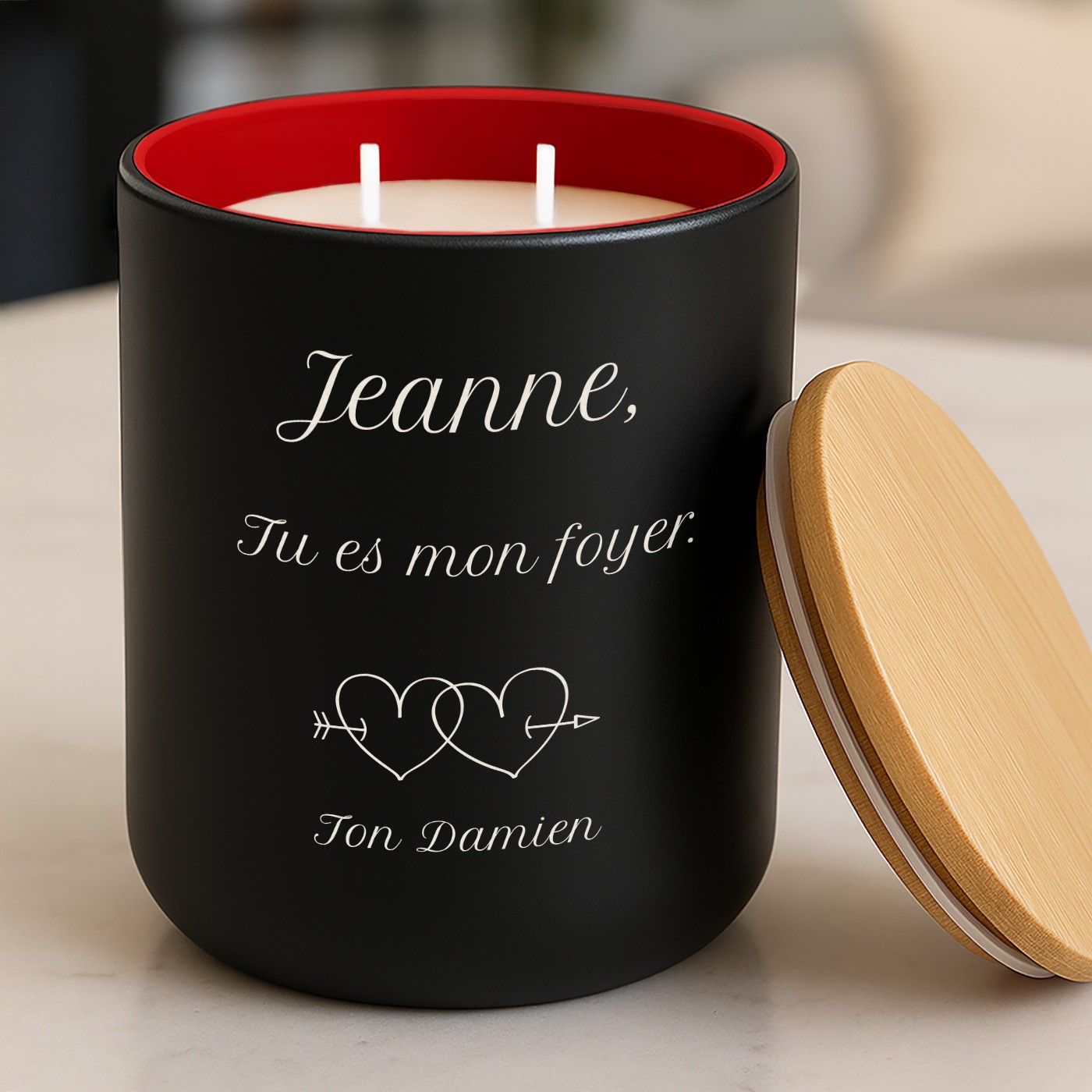 Candela de cera de soja personalizada Murrano para una mujer excepcional