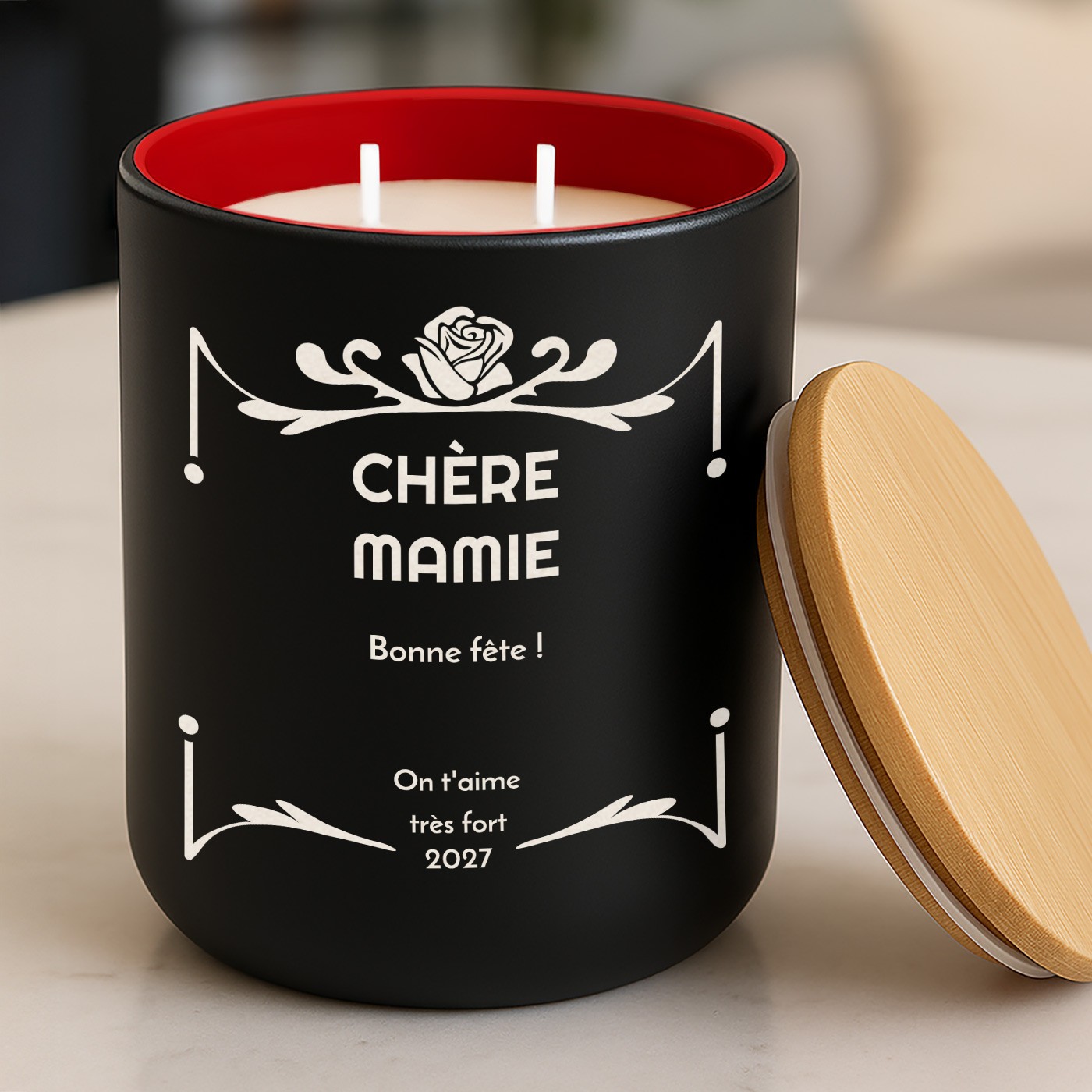 Candela de cera de soya personalizada Murrano para el Día de las Abuelas