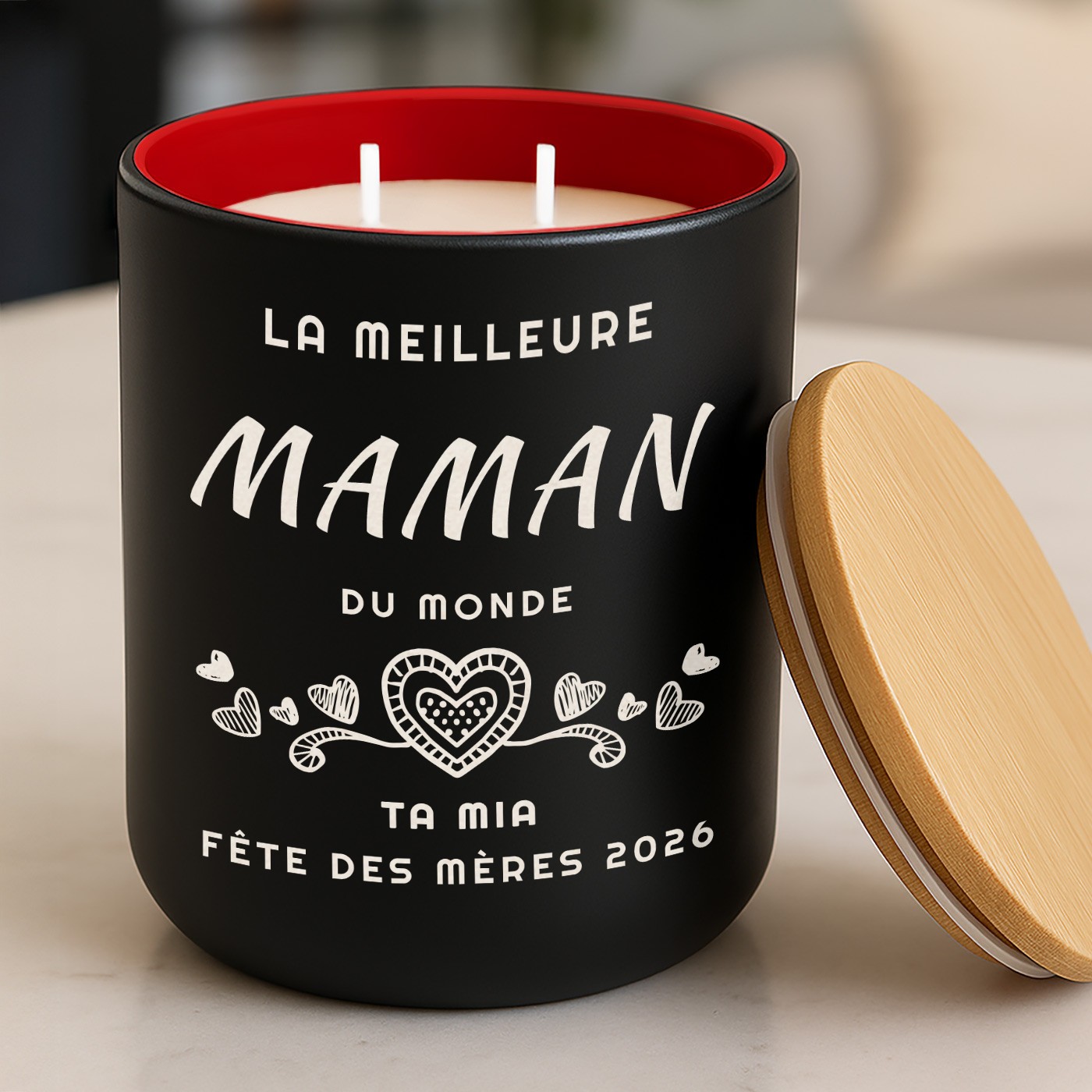 Candela de cera de soja personalizada Murrano para el Día de la Madre