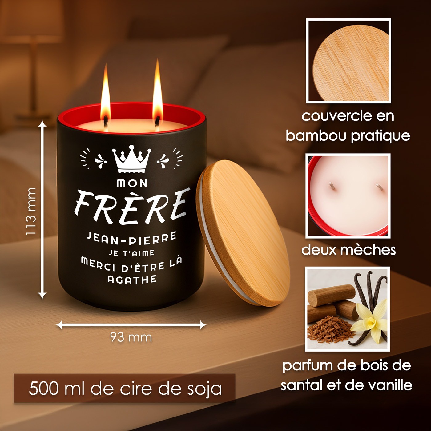 Custom Soy Wax Candle for Brother's Birthday