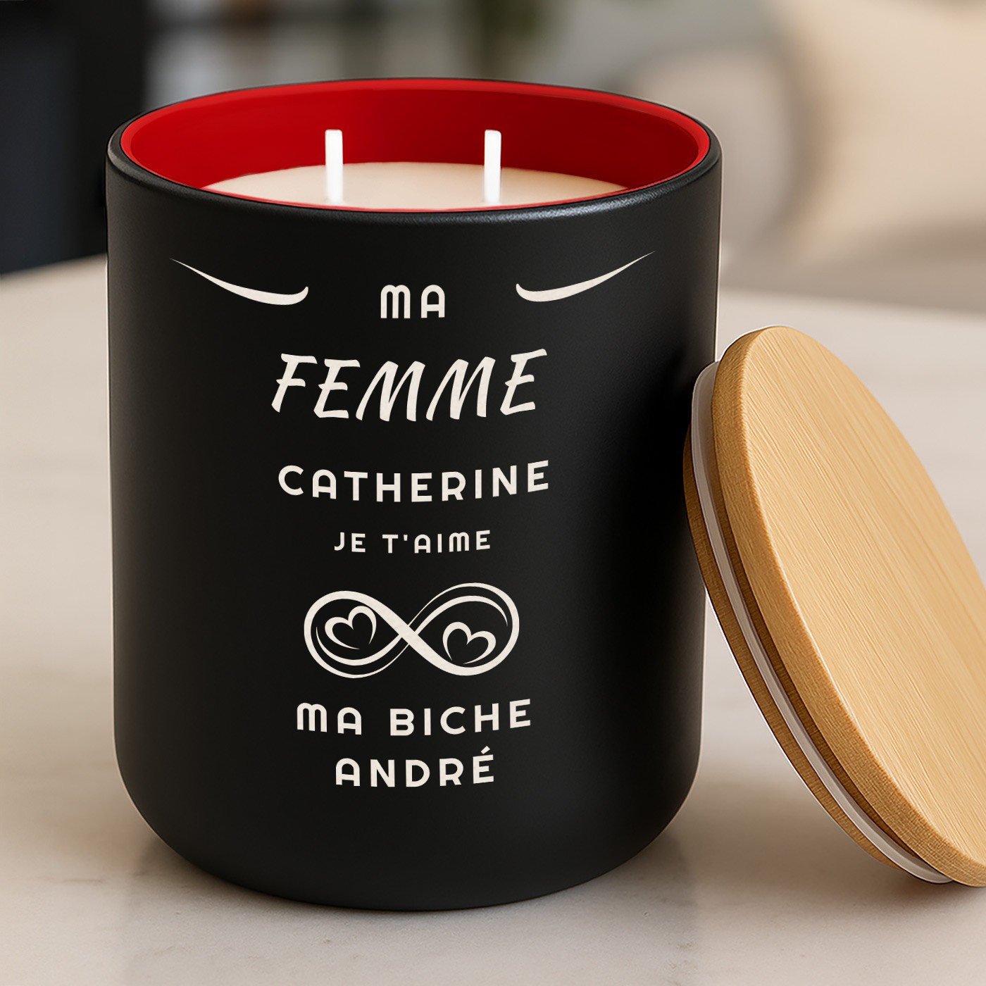 Candela de cumpleaños con cera de soja Murrano y grabado personalizado para mujer