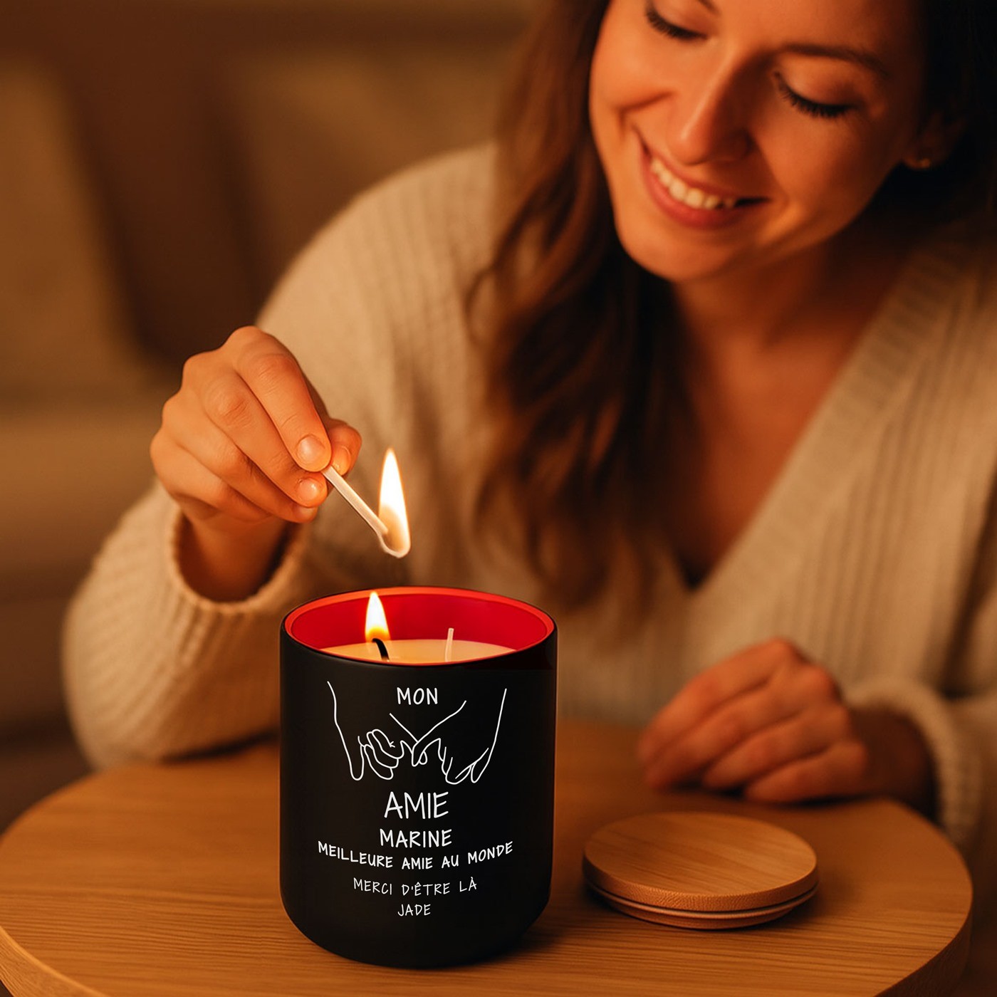 Candela de cera de soja personalizada Murrano para el cumpleaños de su mejor amiga