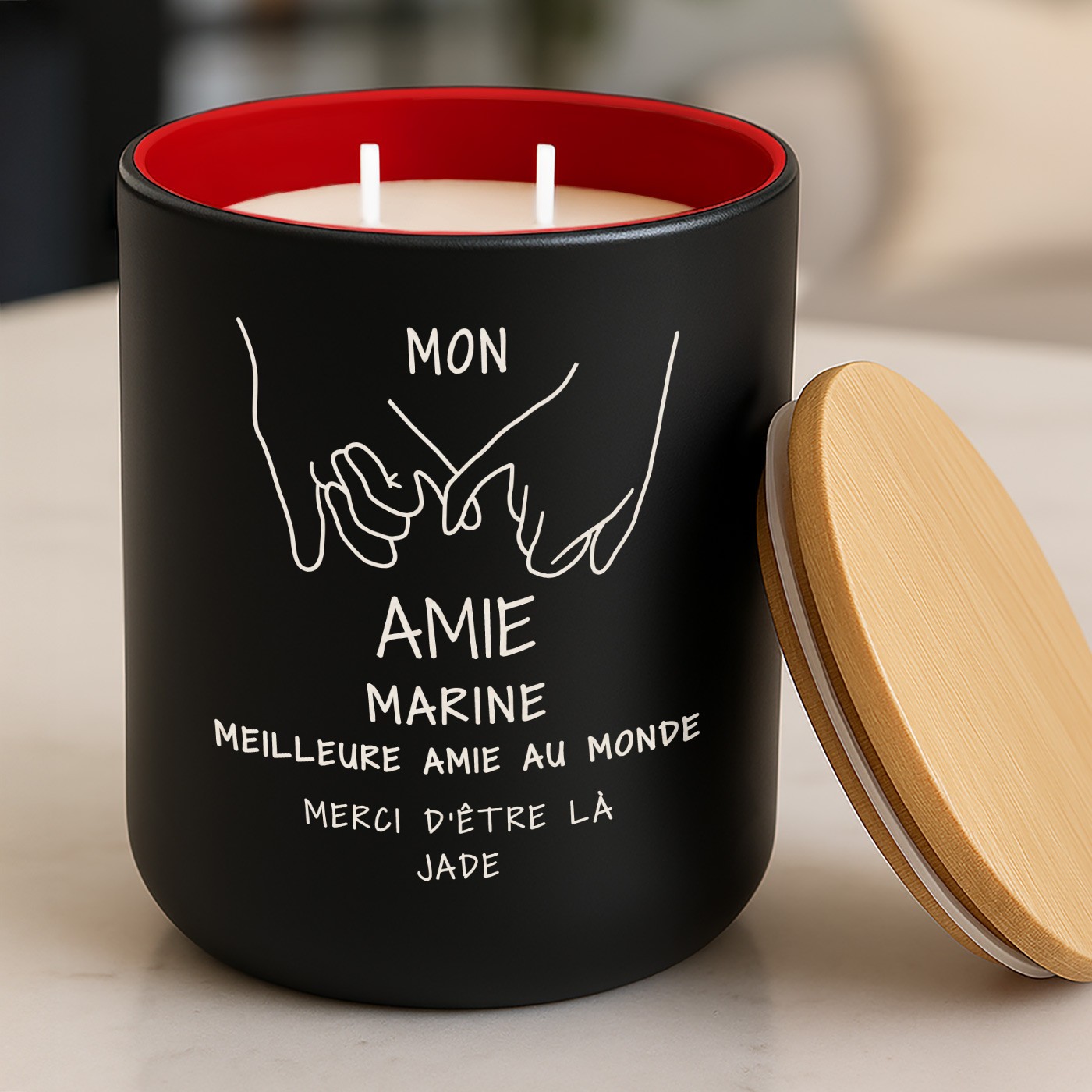 Candela de cera de soja personalizada Murrano para el cumpleaños de su mejor amiga
