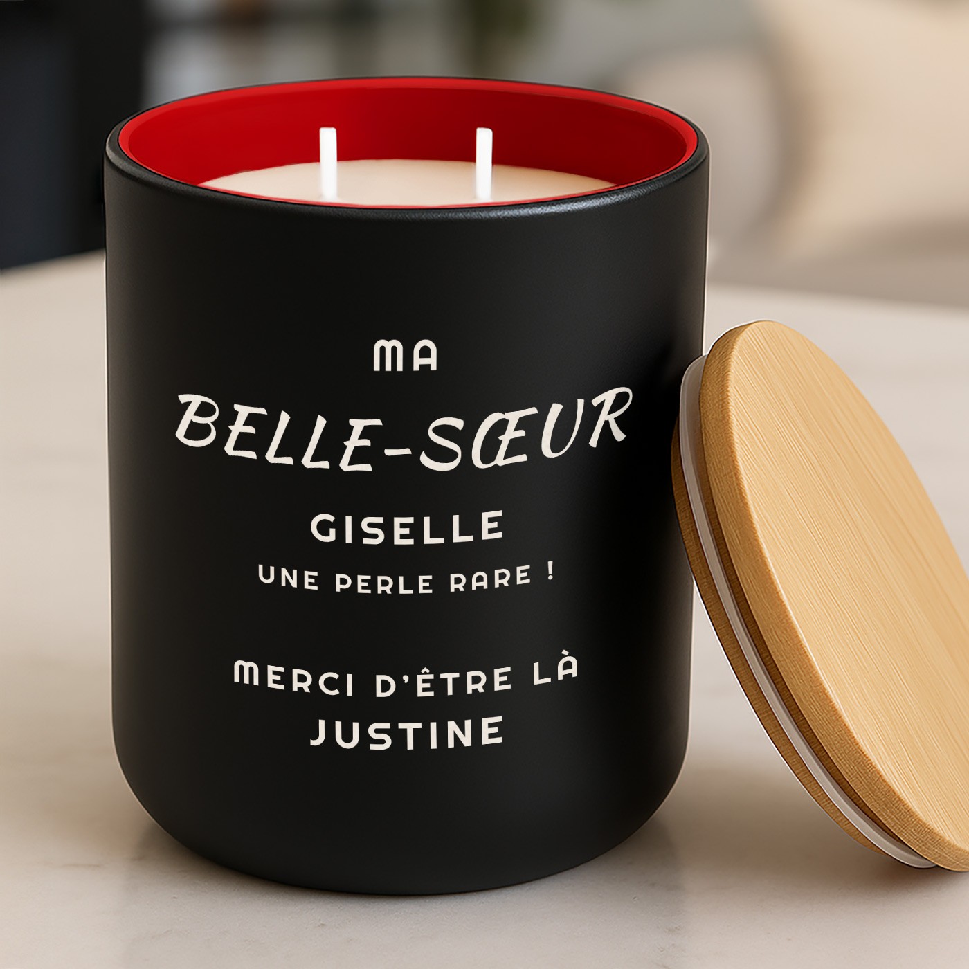 Candela de cera de soja Murrano - Personalizada para el cumpleaños de mi cuñada