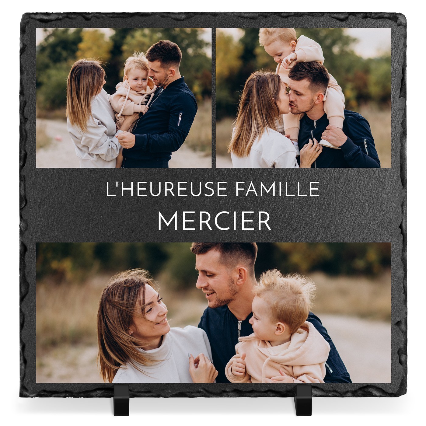Pierre en ardoise Murrano avec impression photo pour couple