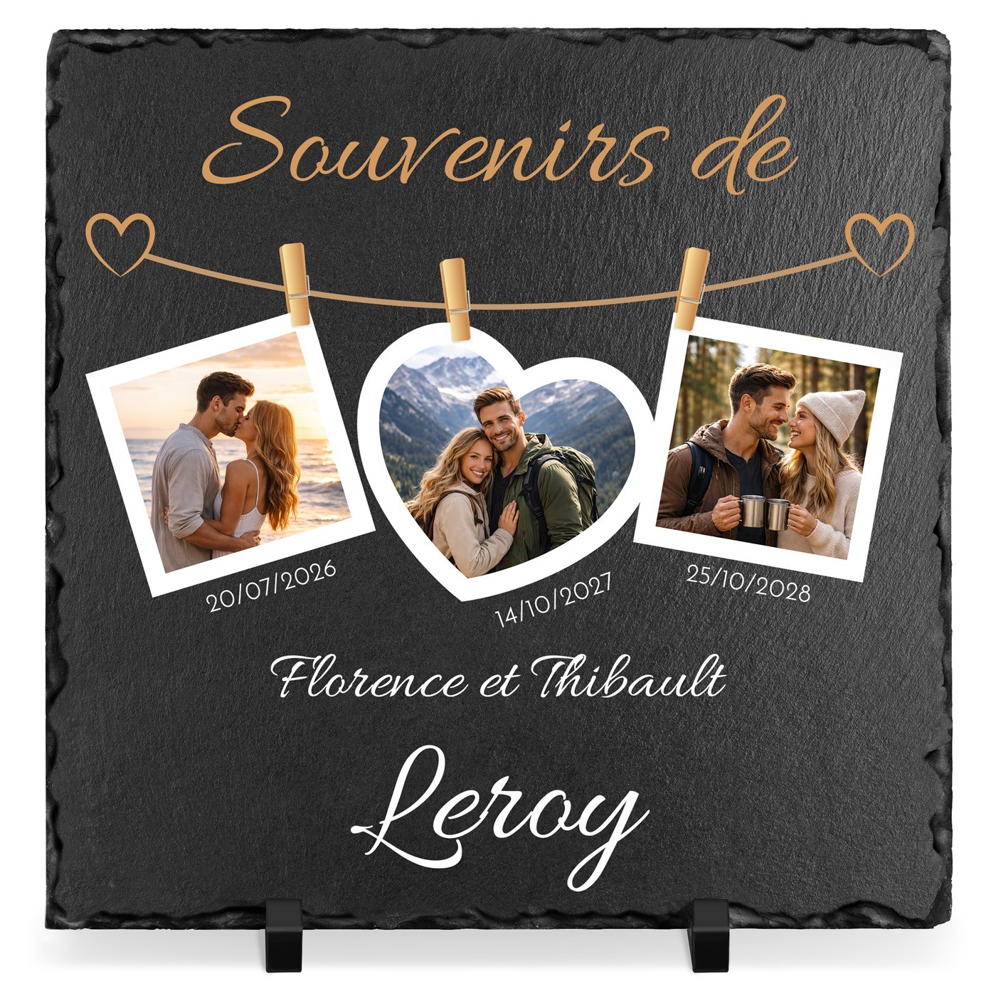 Pierre en ardoise personnalisée Murrano pour un couple - Anniversaire de mariage