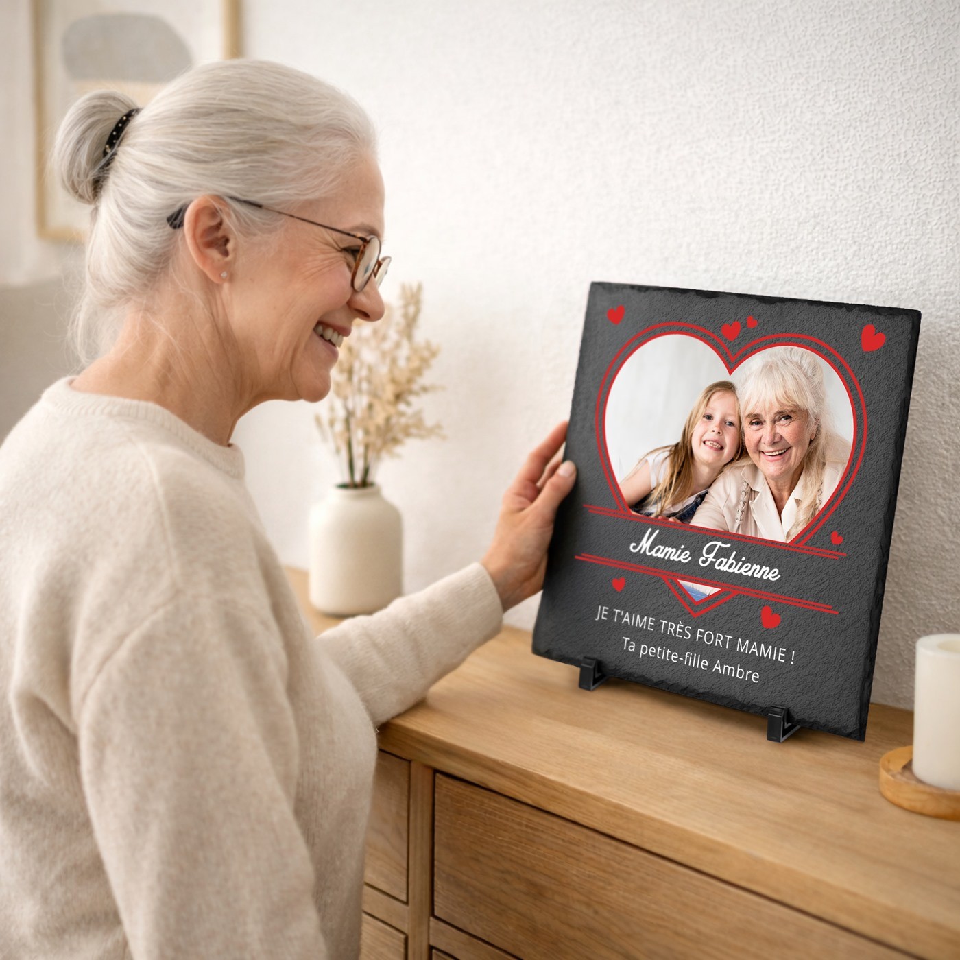Murrano Blackboard with Photo Impression for Grandma's Birthday