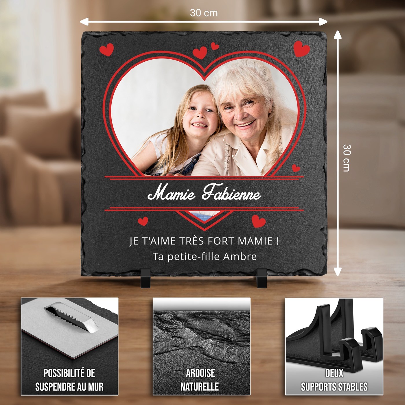 Murrano Blackboard with Photo Impression for Grandma's Birthday