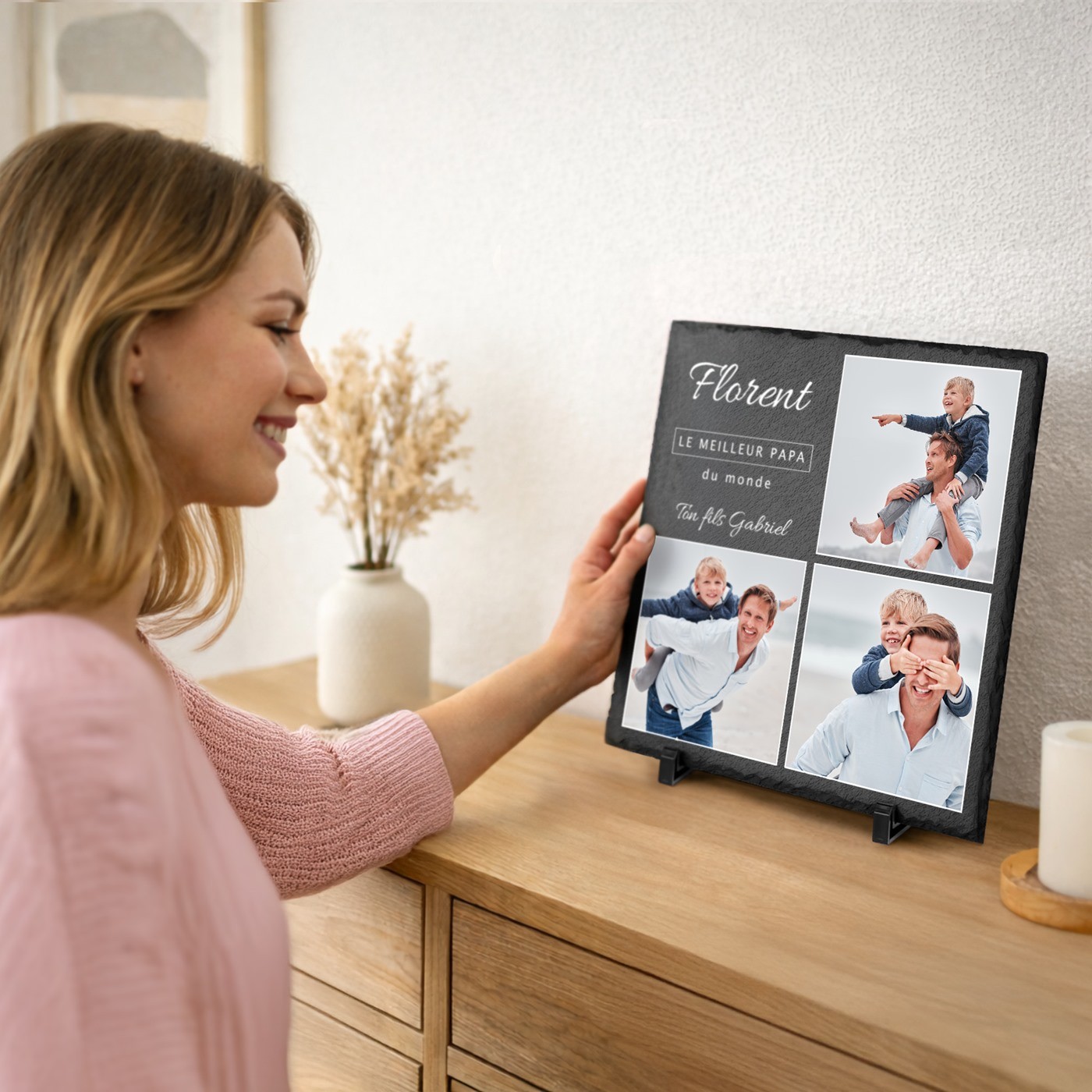 Murrano Black Board with Photo for Father's Day