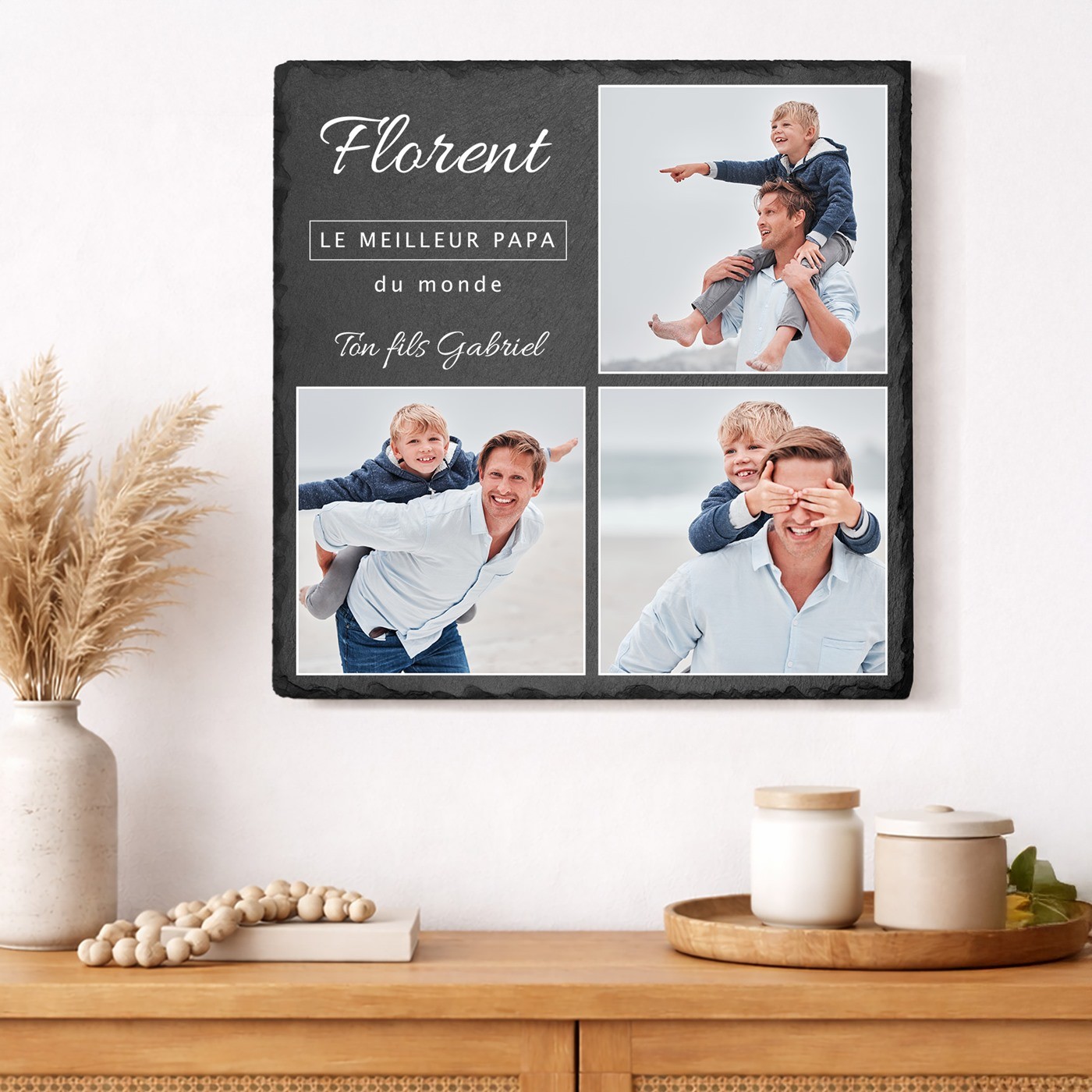 Murrano Black Board with Photo for Father's Day