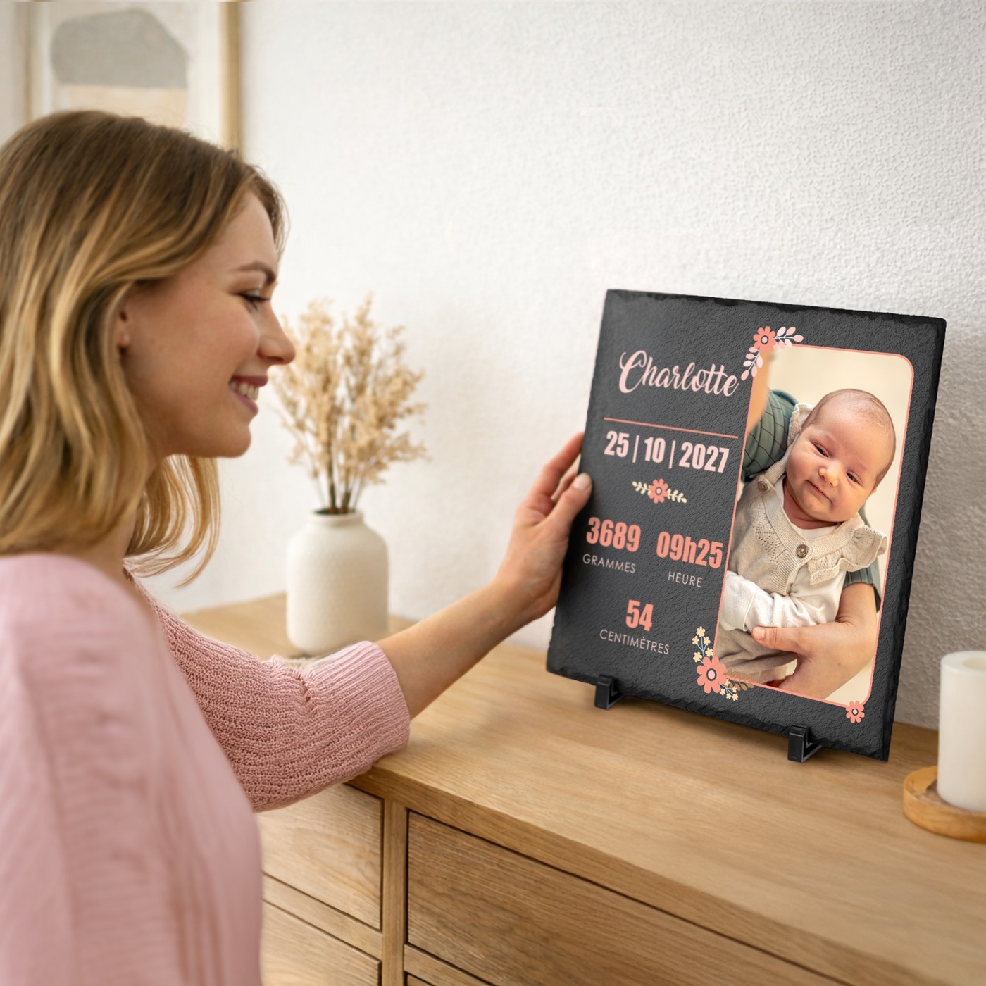 Tablette de cire avec impression photo pour une petite fille