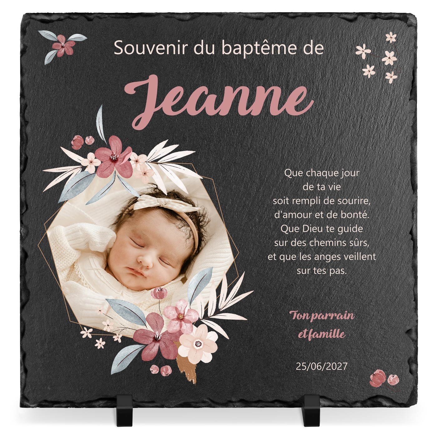 Murrano Blackboard with Photo Print for Goddaughter's Baptism