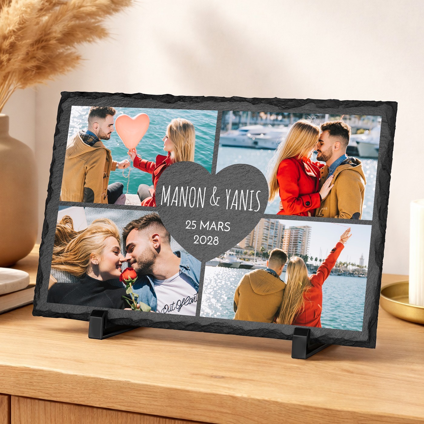 Pizarra personalizada con foto para pareja, regalo de aniversario de boda