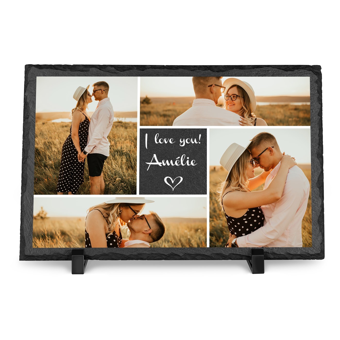Piedra de pizarra personalizada con foto para mujer - regalo de aniversario de boda