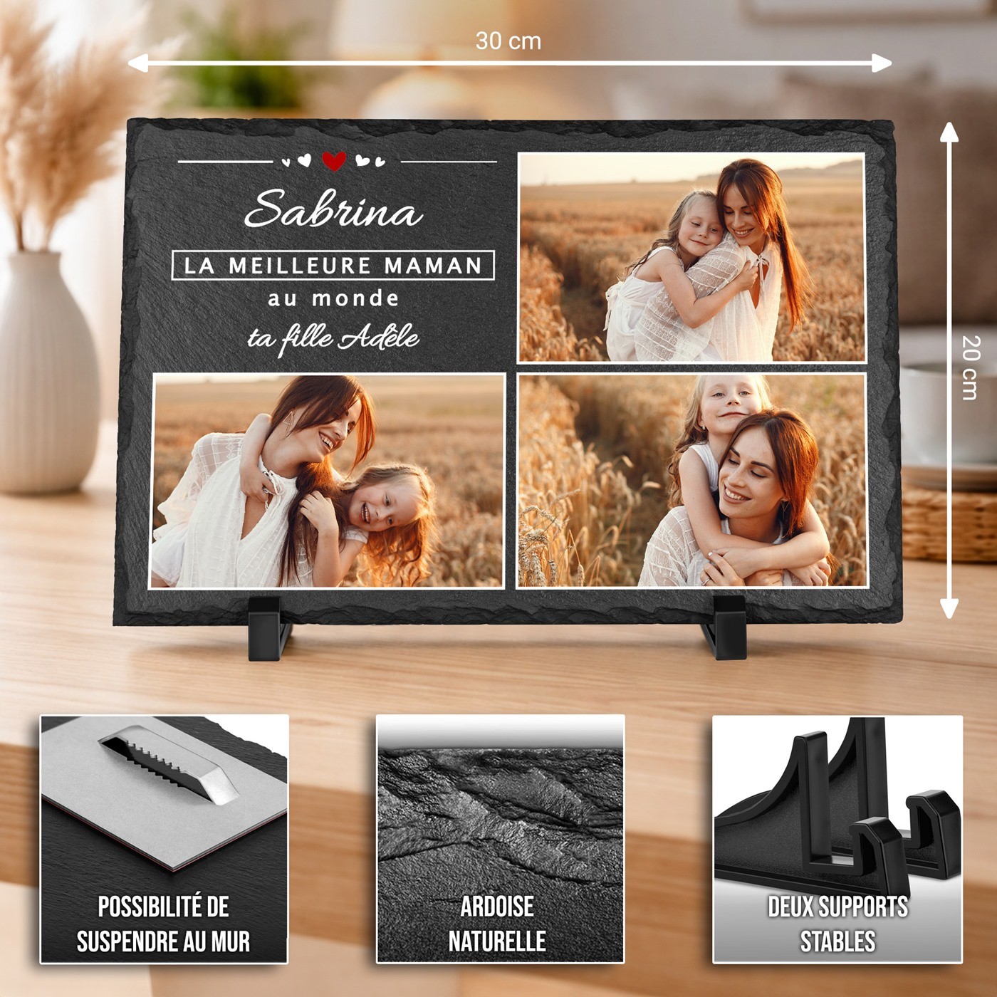 Murrano Blackboard with Photo Print for Mother's Day