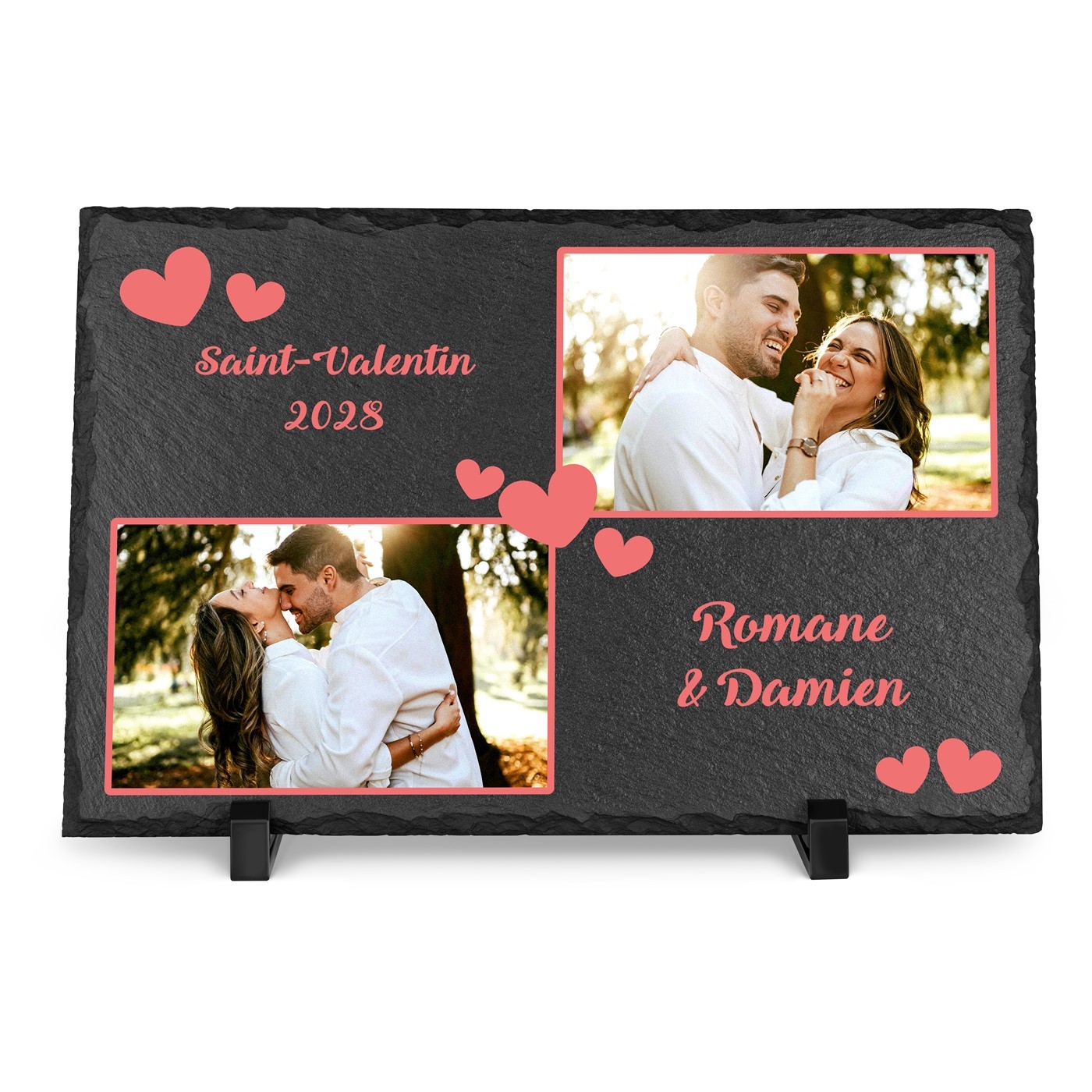Piedra de pizarra con impresión de foto para pareja - Día de San Valentín