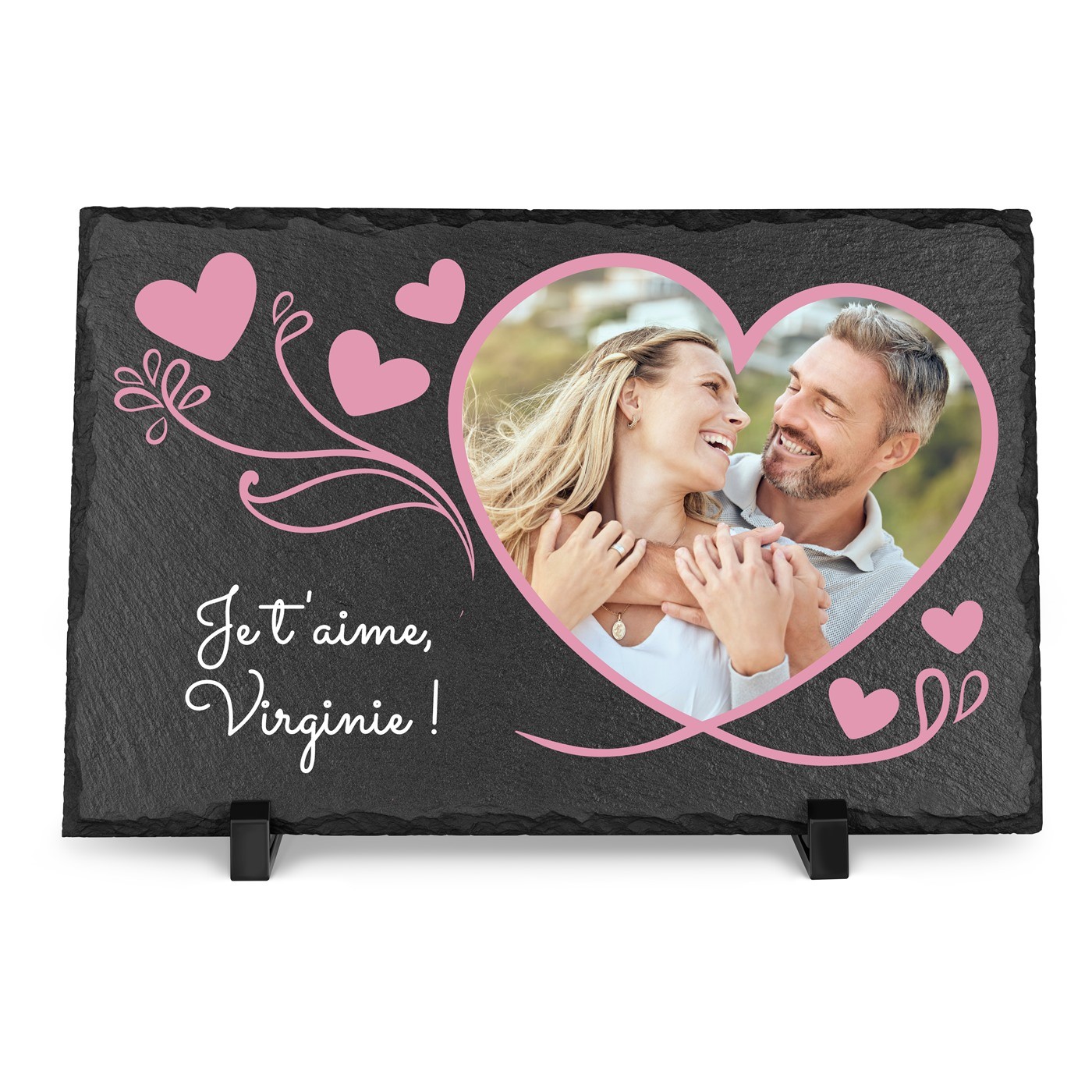 Piedra de pizarra personalizada con foto para mujer - Regalo de San Valentín