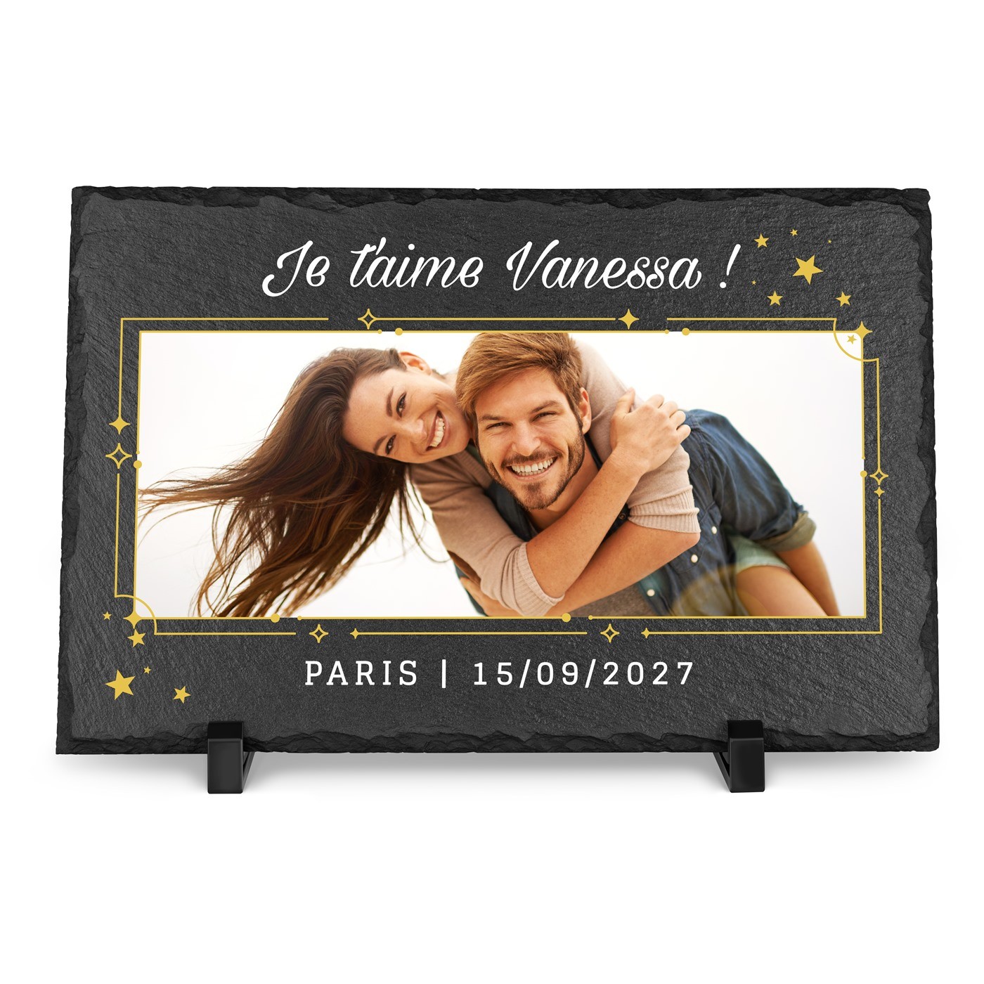 Tablero de pizarra Murrano con impresión de foto - Regalo de San Valentín personalizado para ella