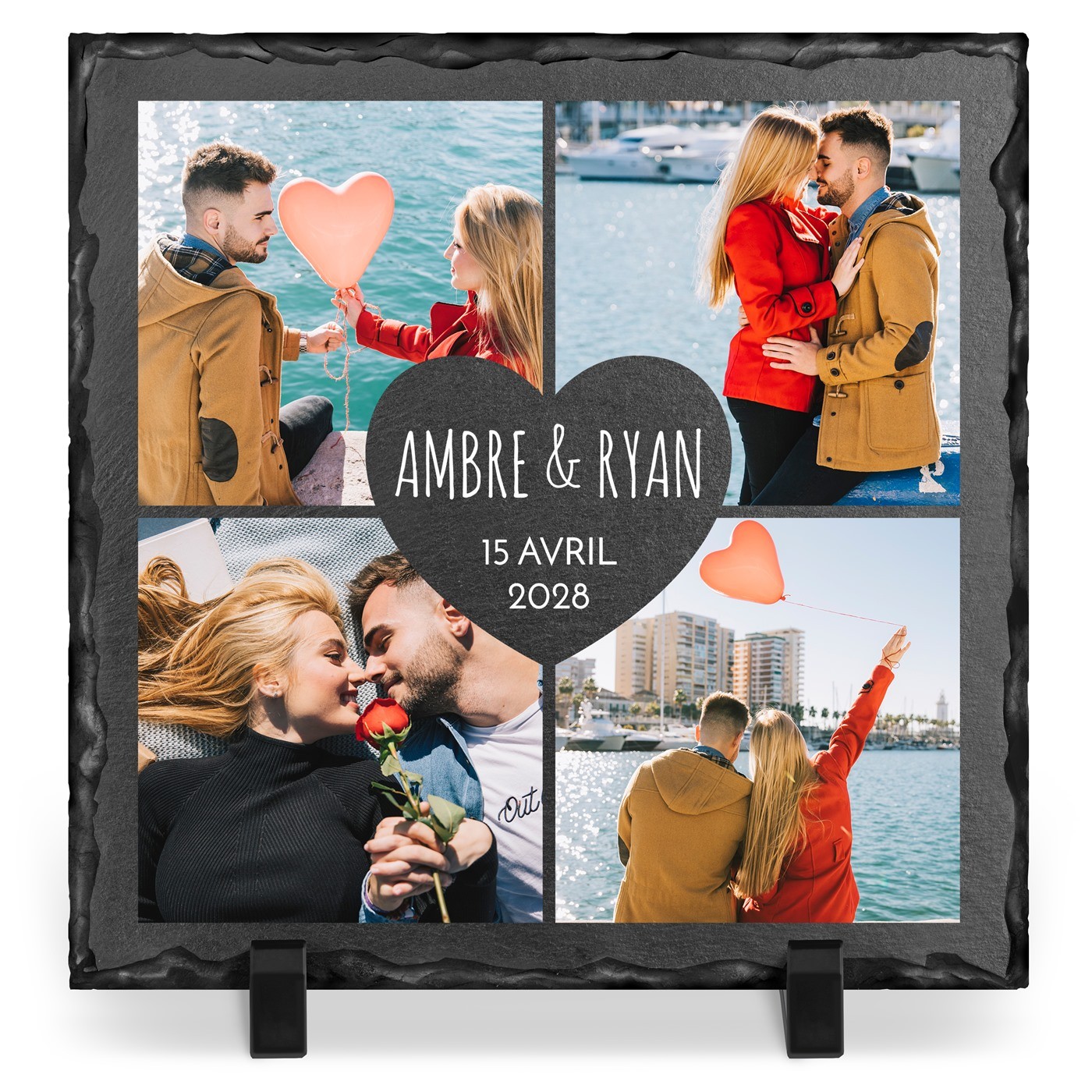 Tabla de pizarra con impresión de foto para pareja, regalo de aniversario de boda Murrano