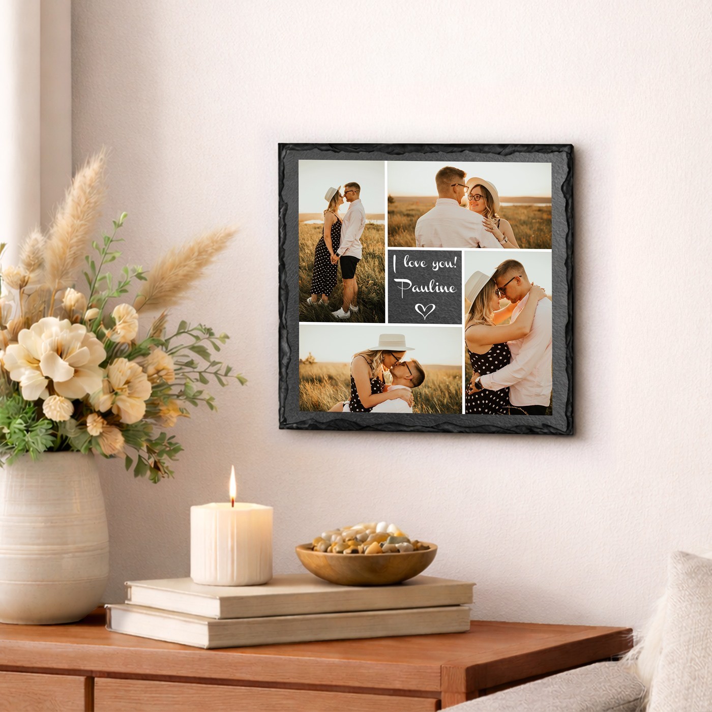Personalized Slate Stone with Photo for Woman's Birthday