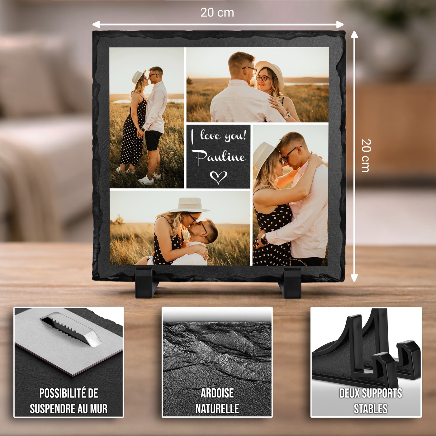 Personalized Slate Stone with Photo for Woman's Birthday