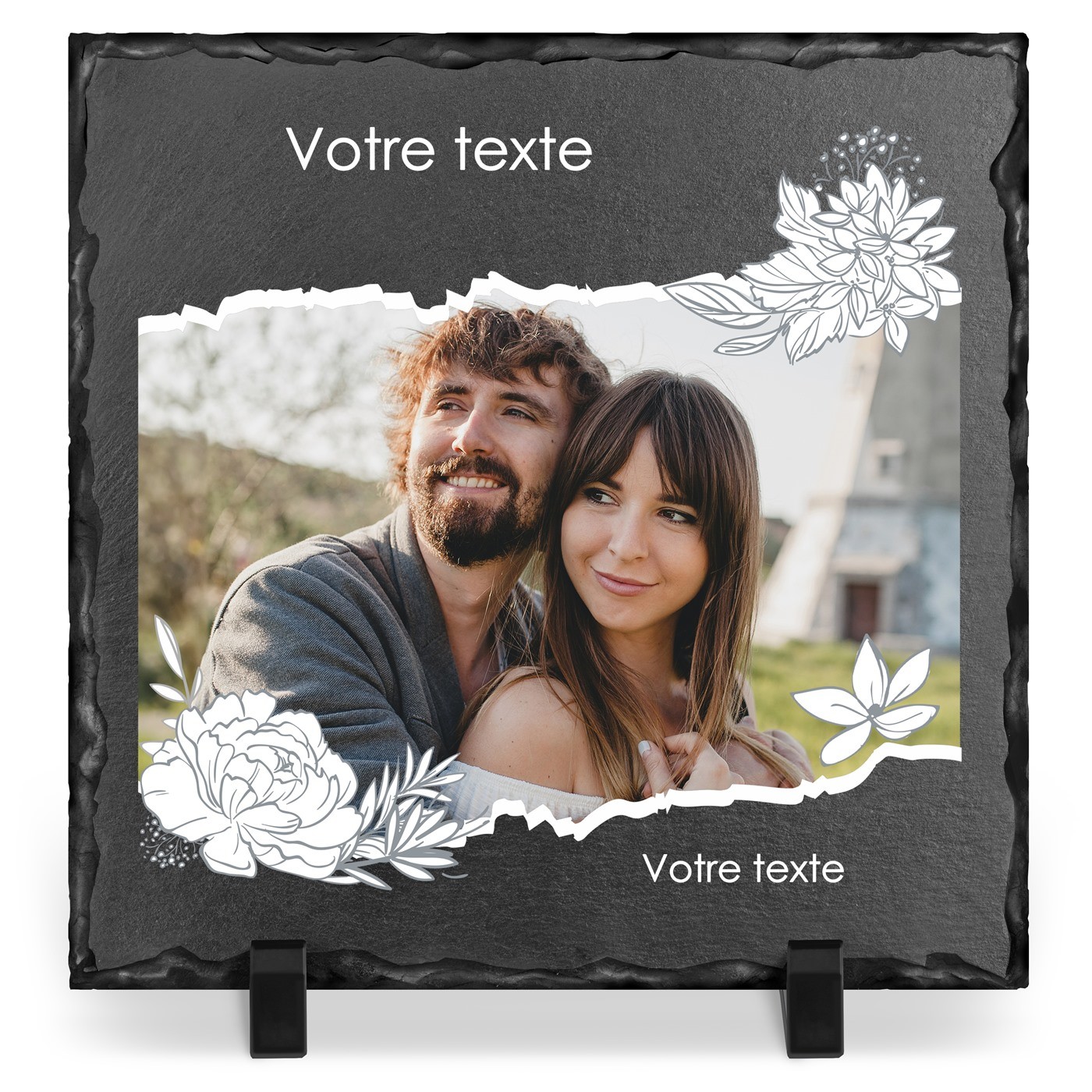 Piedra de pizarra personalizada con foto para ella o él por su cumpleaños