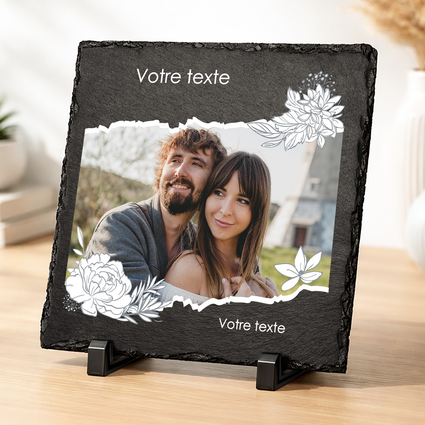 Piedra de pizarra personalizada con foto para ella o él por su cumpleaños