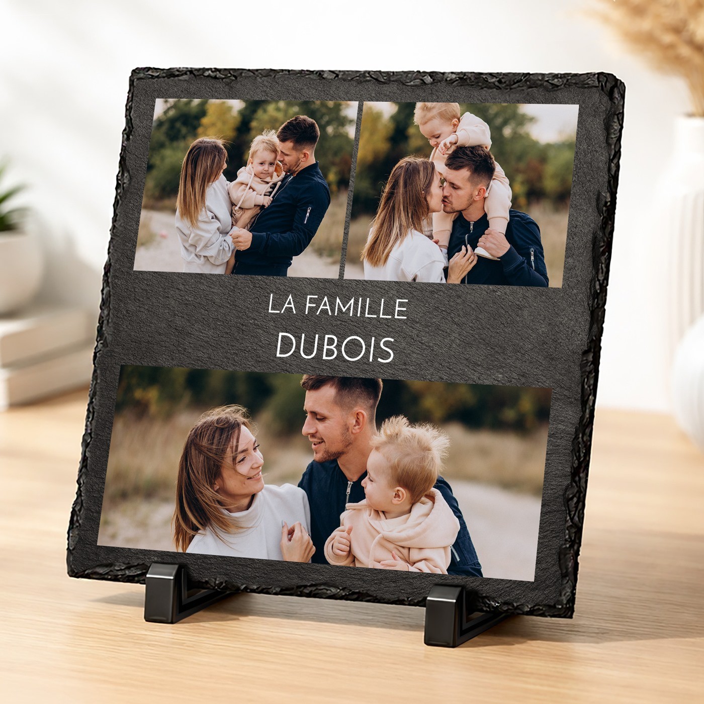 Piedra de pizarra personalizada con foto para una pareja para una fiesta de bienvenida a casa
