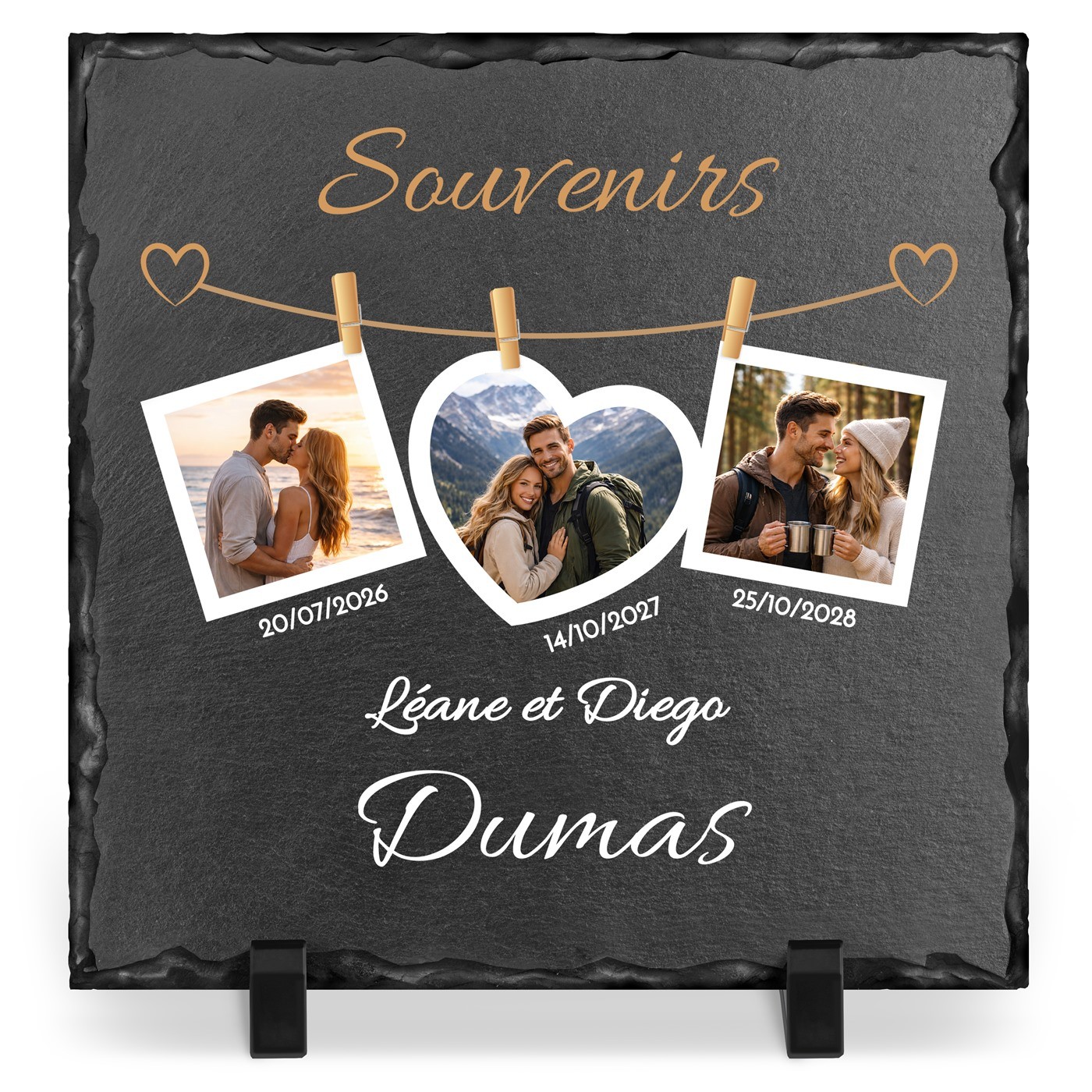 Murrano Blackboard with Photo Impression for Husband and Wife Anniversary Gift