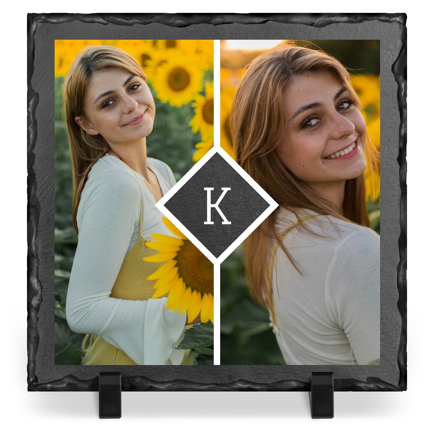 Piedra de pizarra personalizada Murrano con foto para el cumpleaños de una amiga