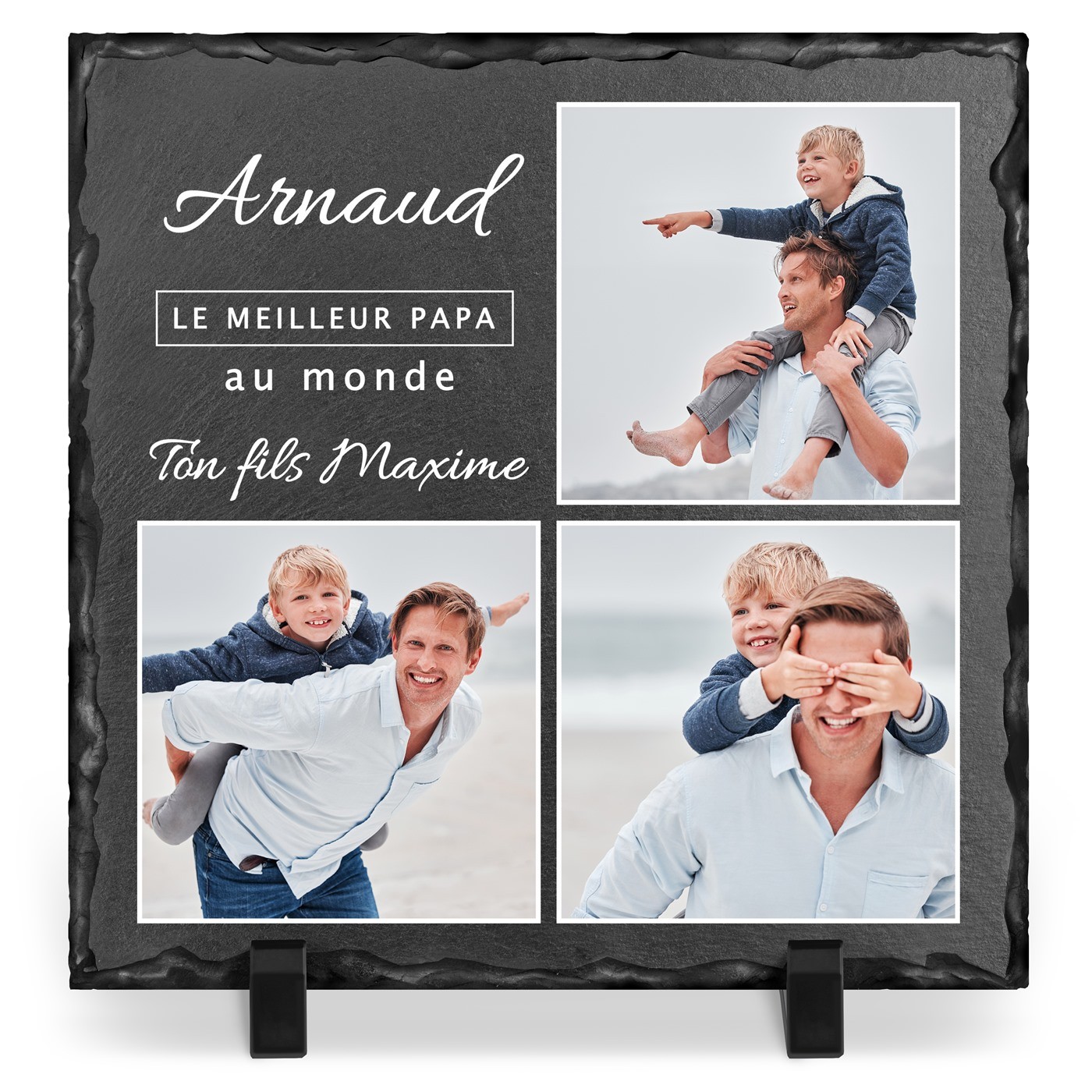 Piedra de pizarra personalizada con foto para el Día del Padre