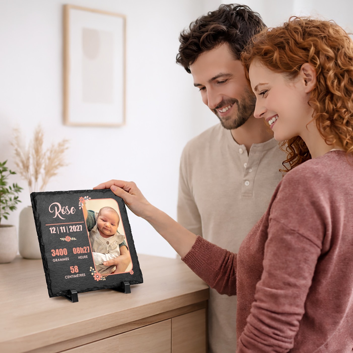 Murrano Personalized Blackboard with Photo for Granddaughter's Birth