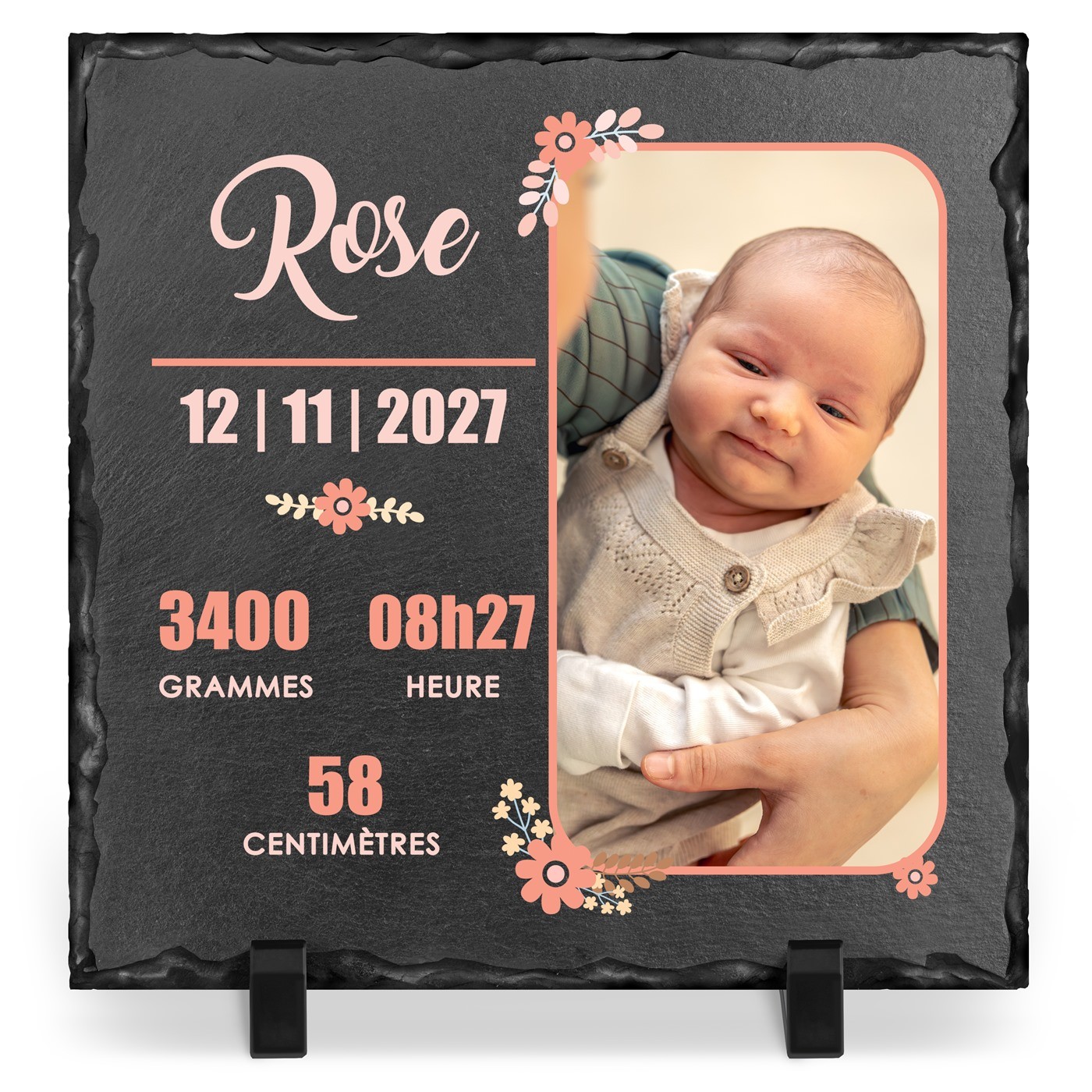 Murrano Personalized Blackboard with Photo for Granddaughter's Birth